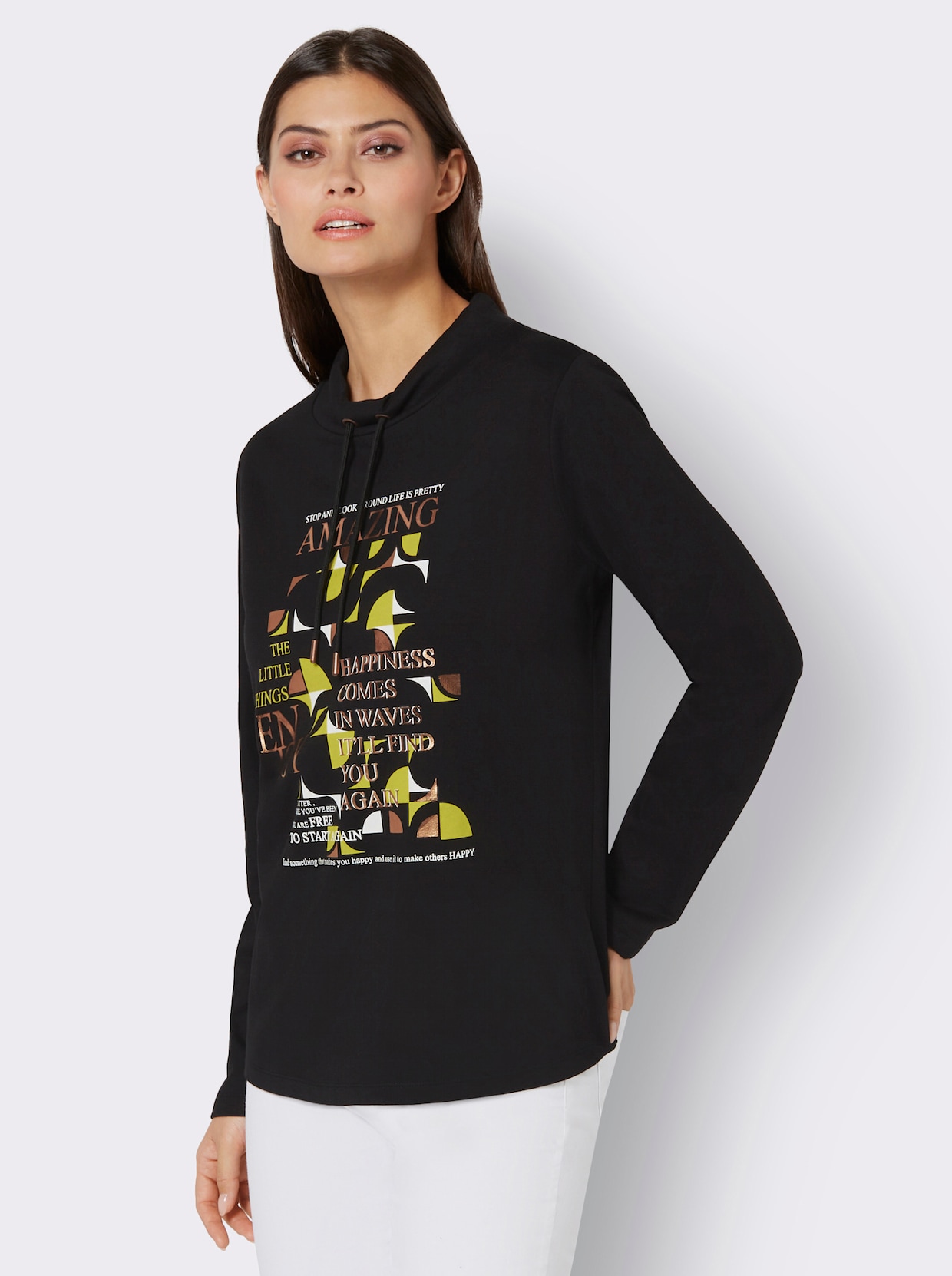 Sweatshirt - schwarz-limone