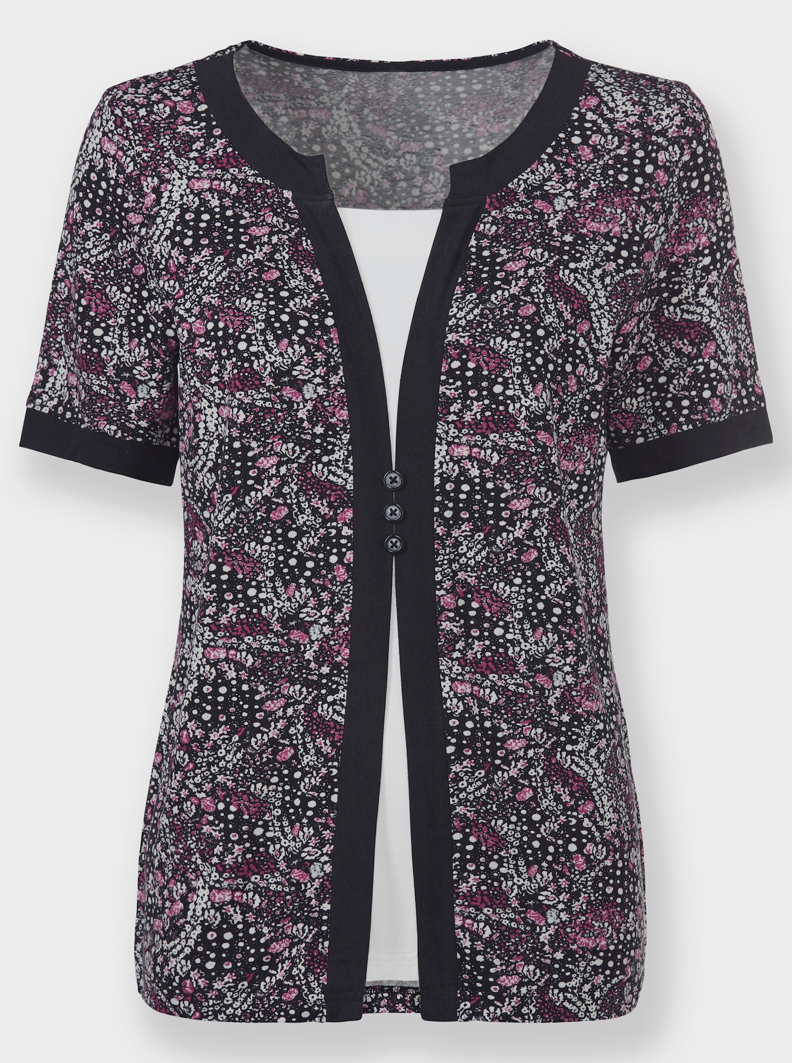 2-in-1-Shirt mit Blumen-Muster - erika-ecru-bedruckt