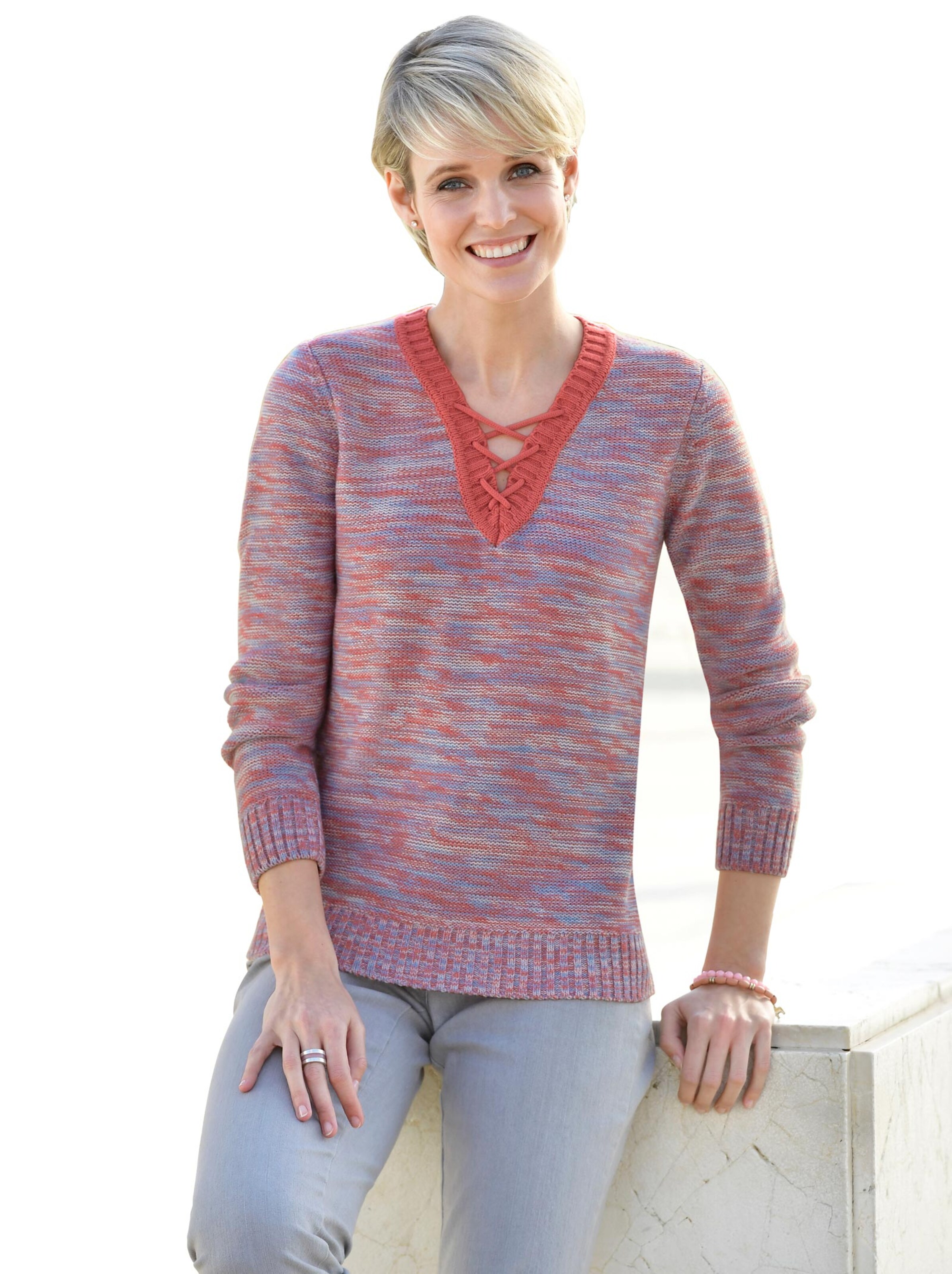 Pullover - koralle-meliert