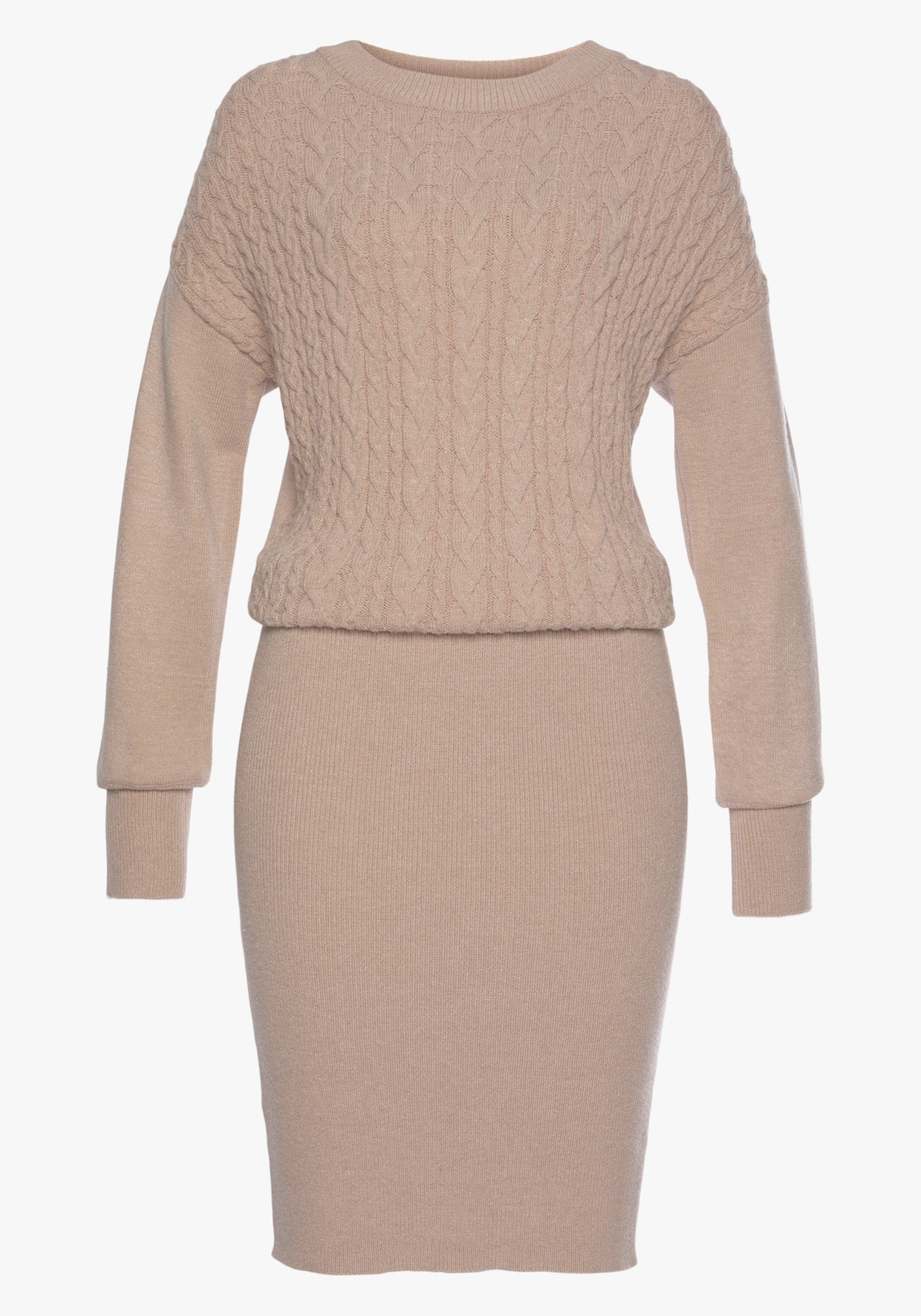 LASCANA Tricot jurk - beige