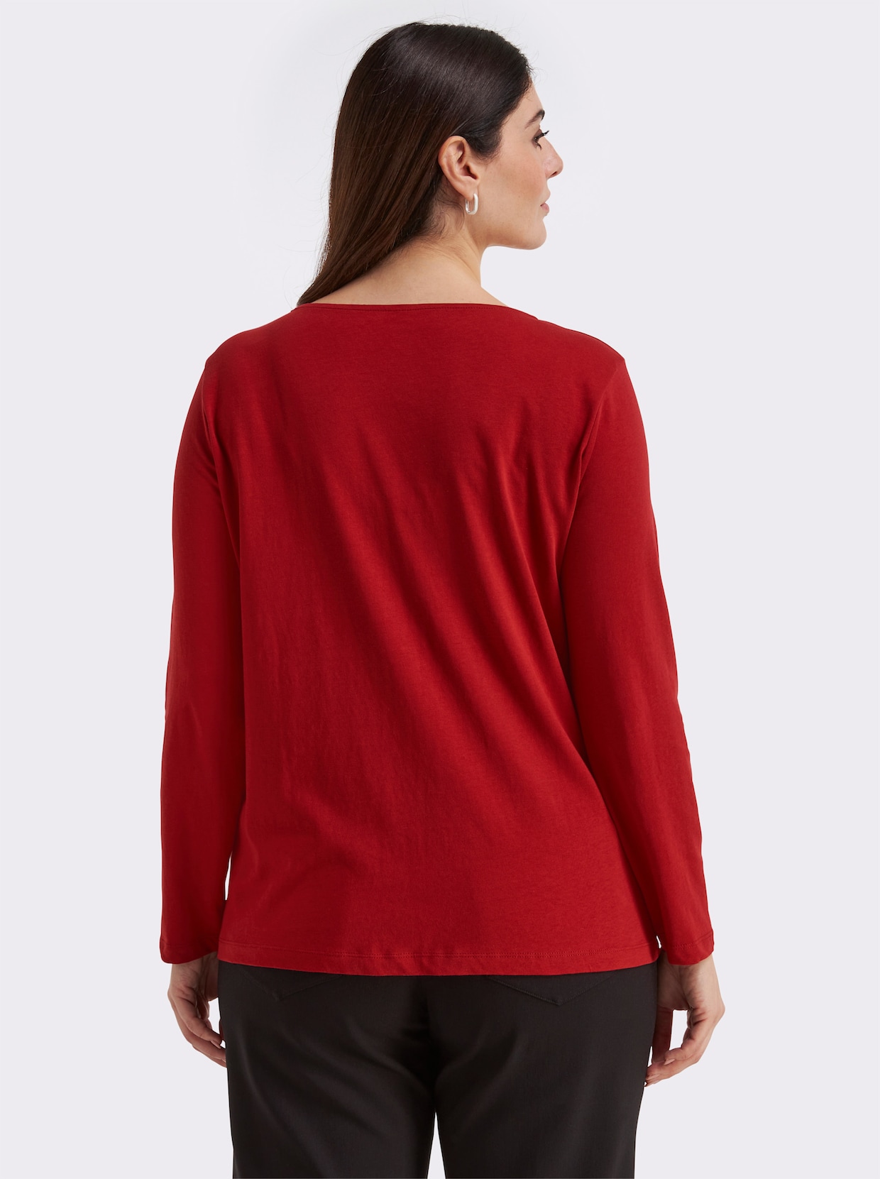 Langarmshirt mit Druck vorne - kirsche