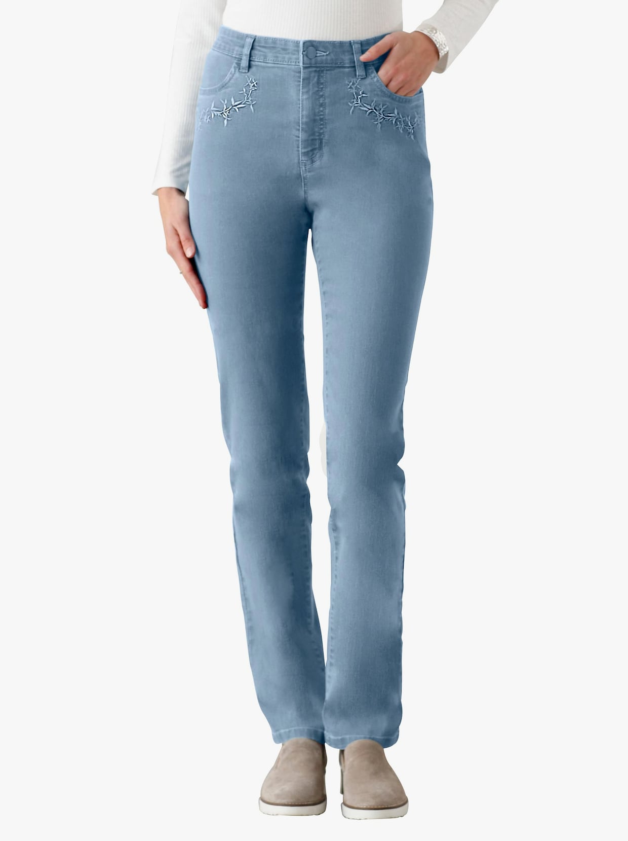 jeans - blue-bleached
