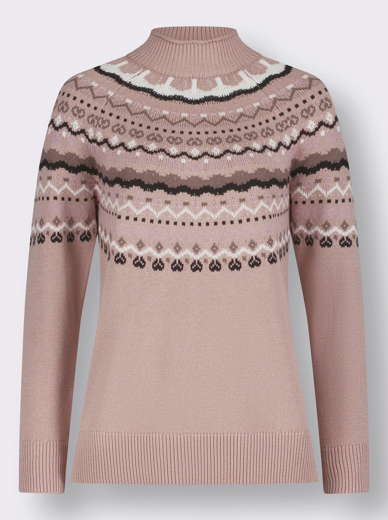 Pullover - mauve-dunkeltaupe-gemustert