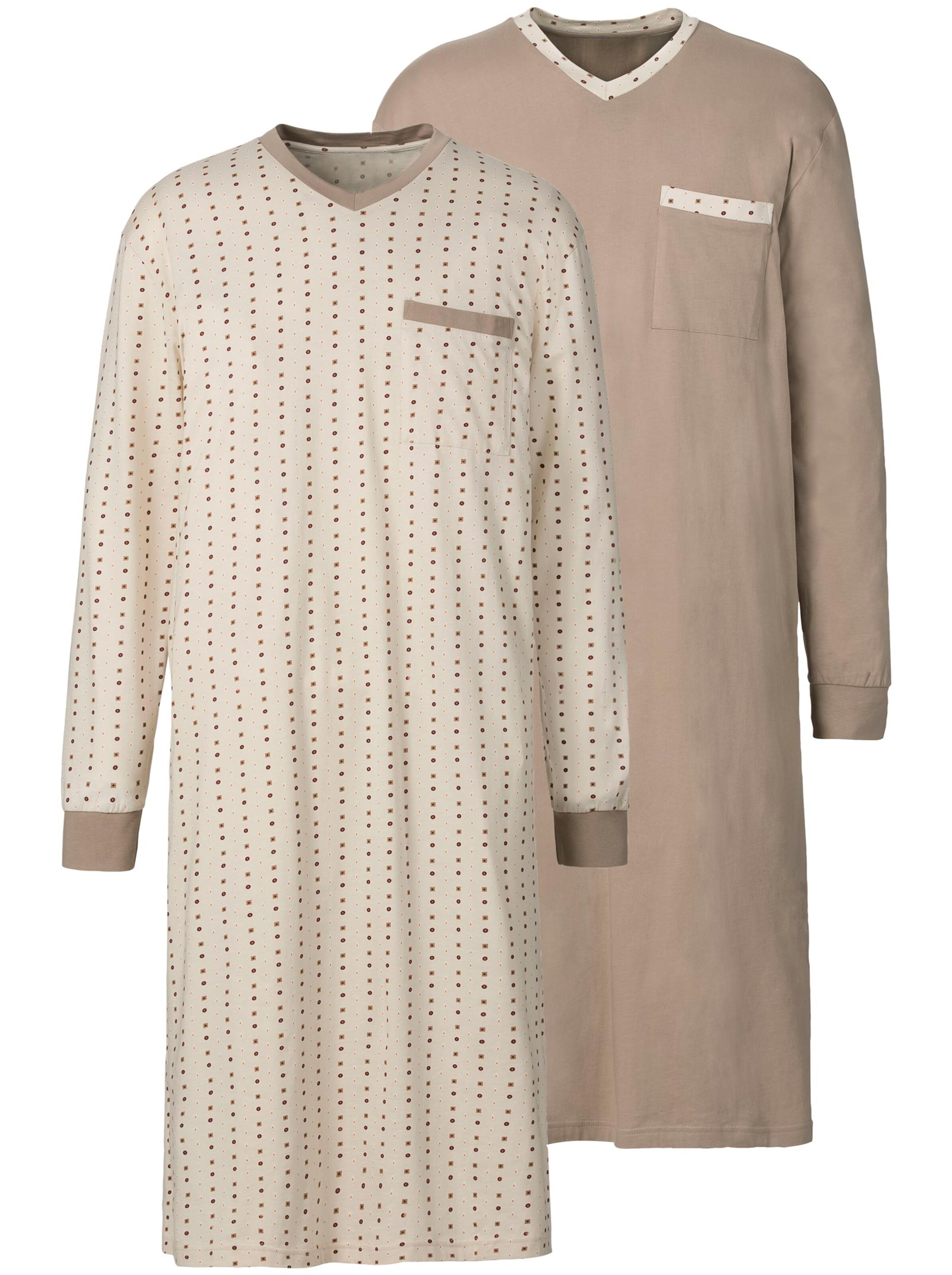 KINGsCLUB Nachthemden - braun + beige-bedruckt