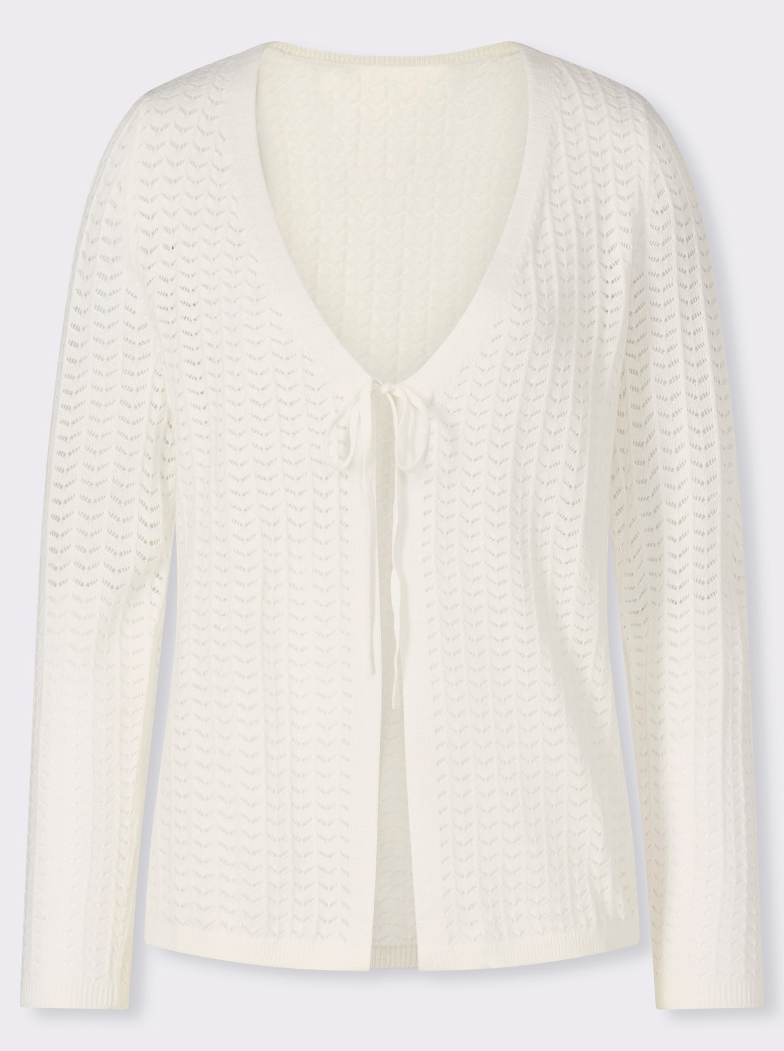 Strickjacke mit Ajour-Muster - ecru