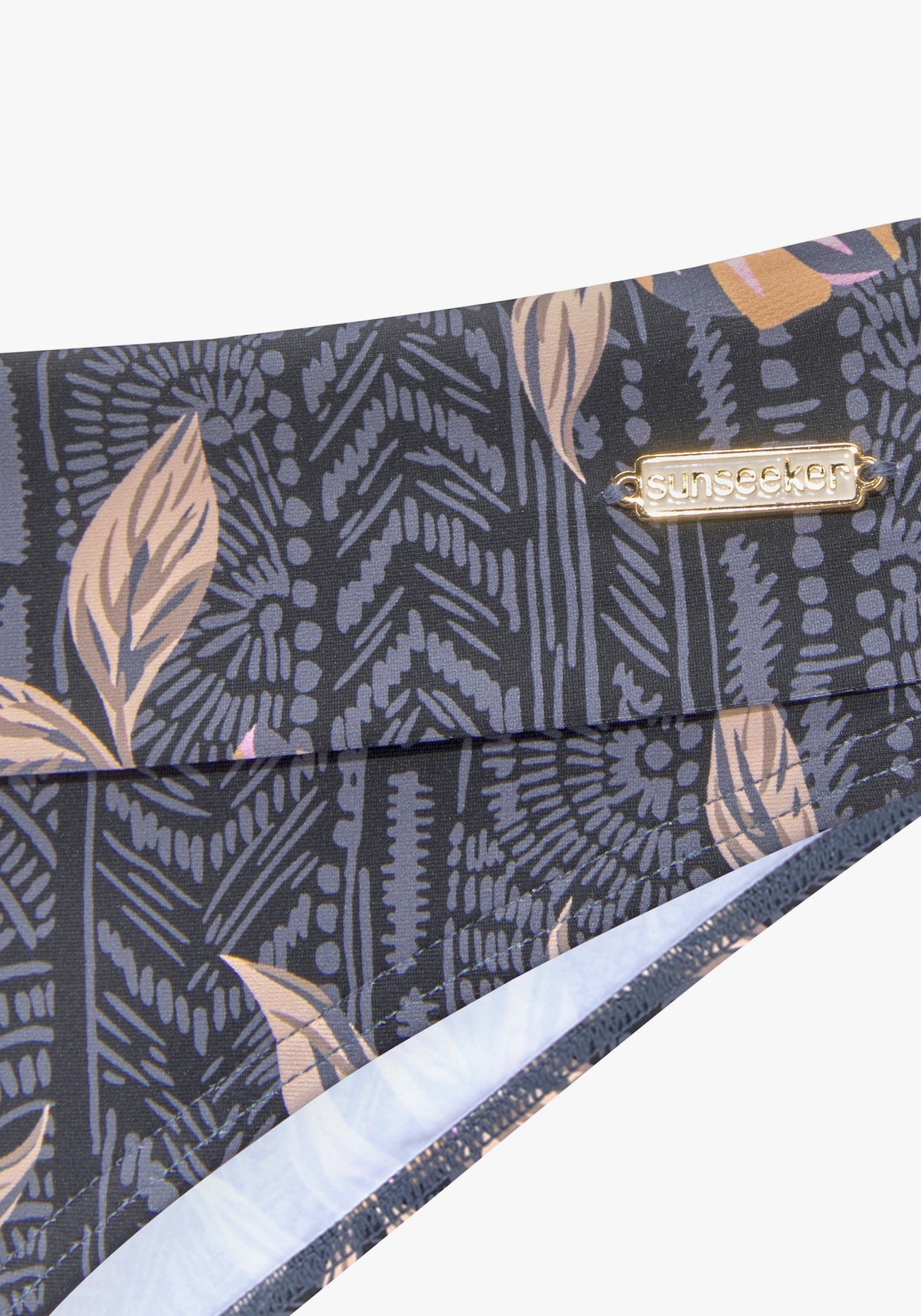 Sunseeker Bandeau-Bikini - schwarz bedruckt