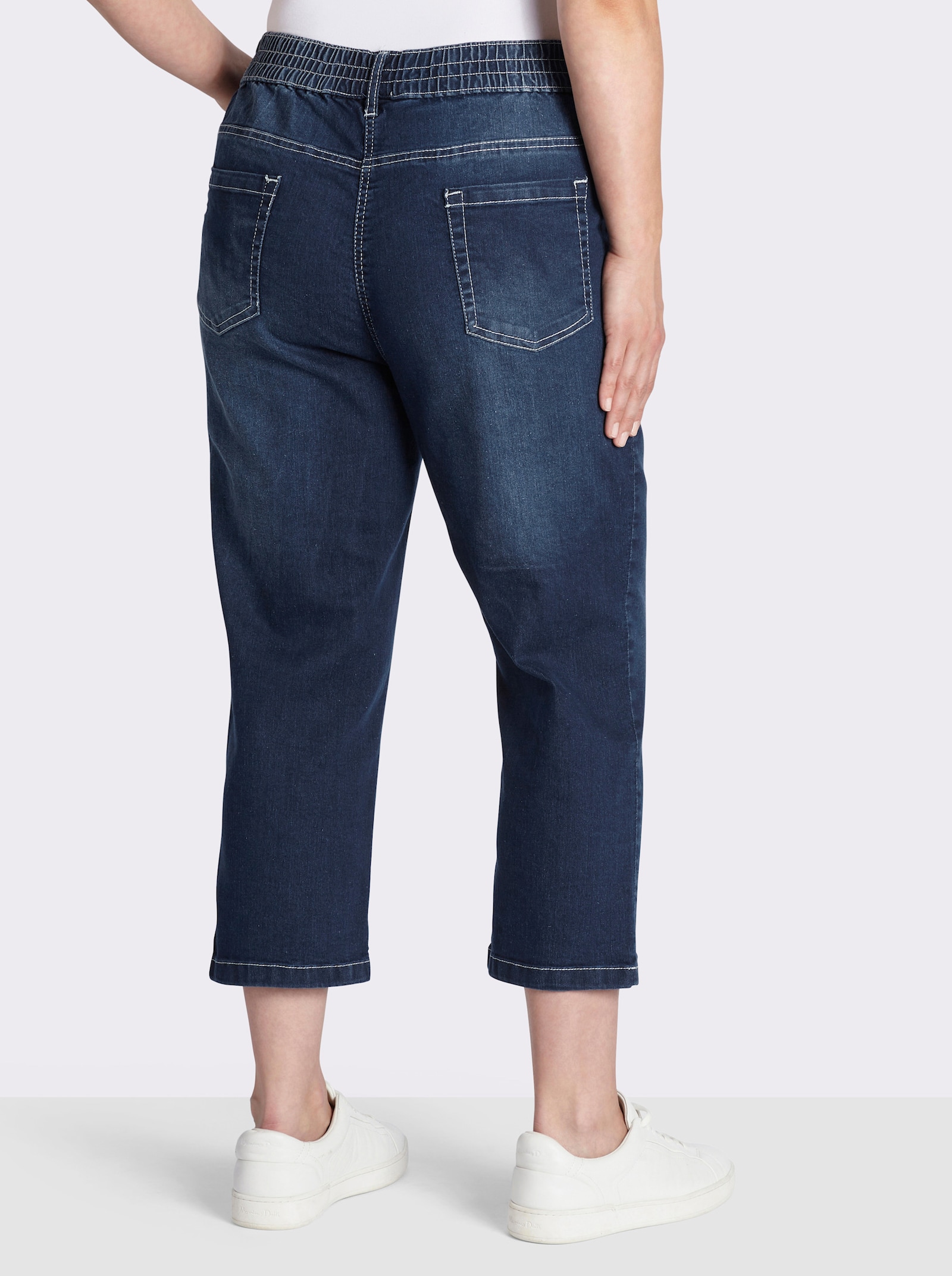 7/8-Jeans mit Reißverschluss-Blende - blue-stone-washed