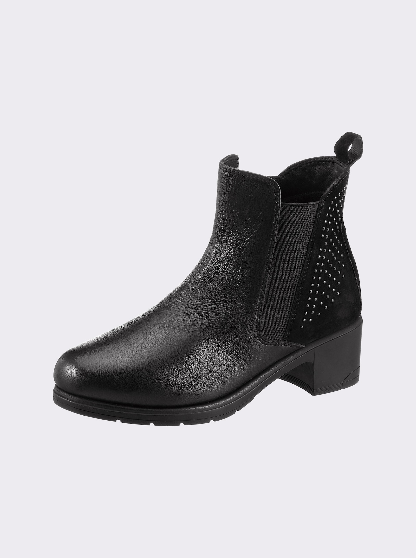 airsoft modern+ Stiefelette mit Nieten-Verzierung - schwarz