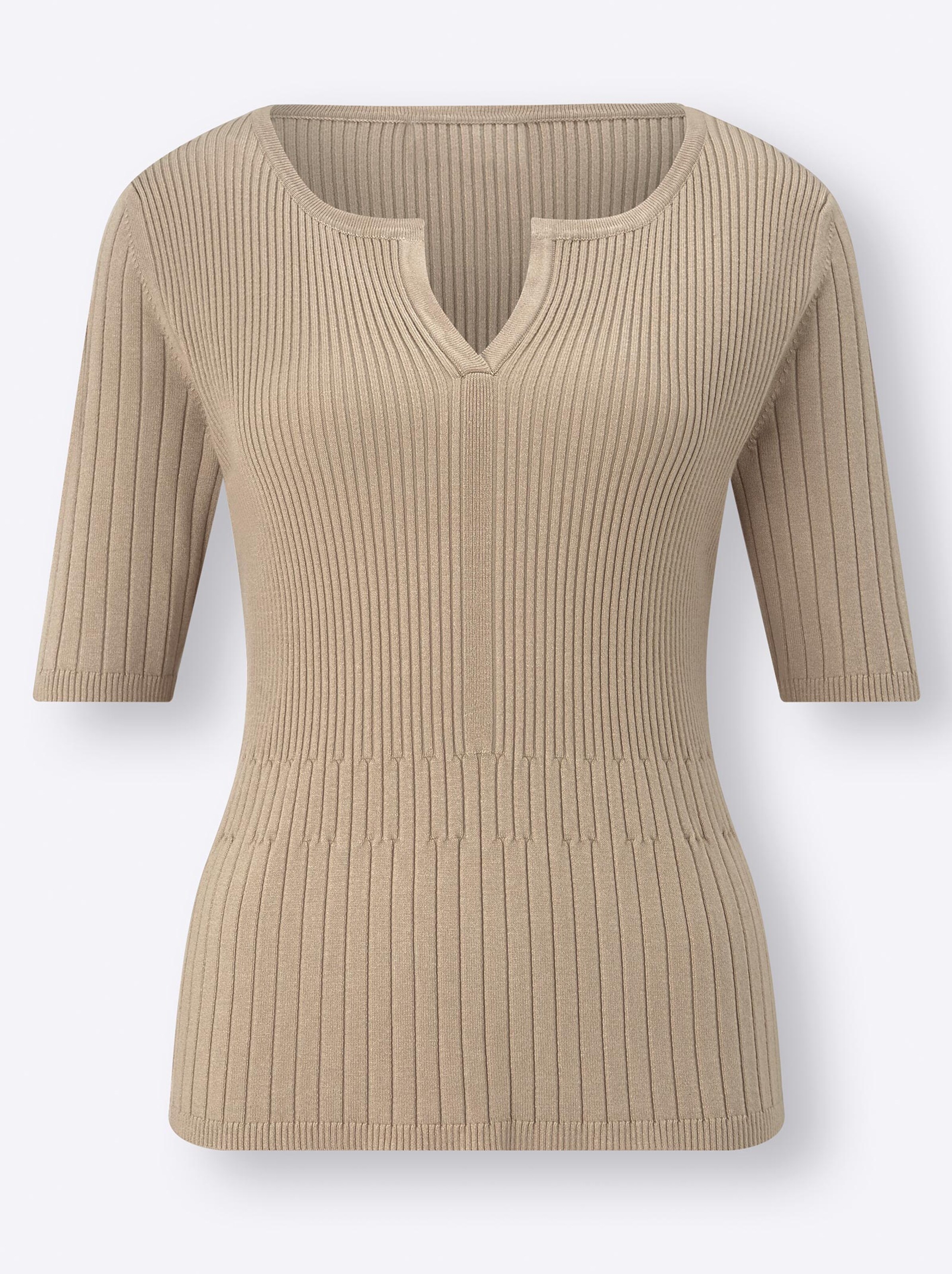 Damenmode Pullover Kurzarmpullover in beige Damenmode Pullover Kurzarmpullover in beige