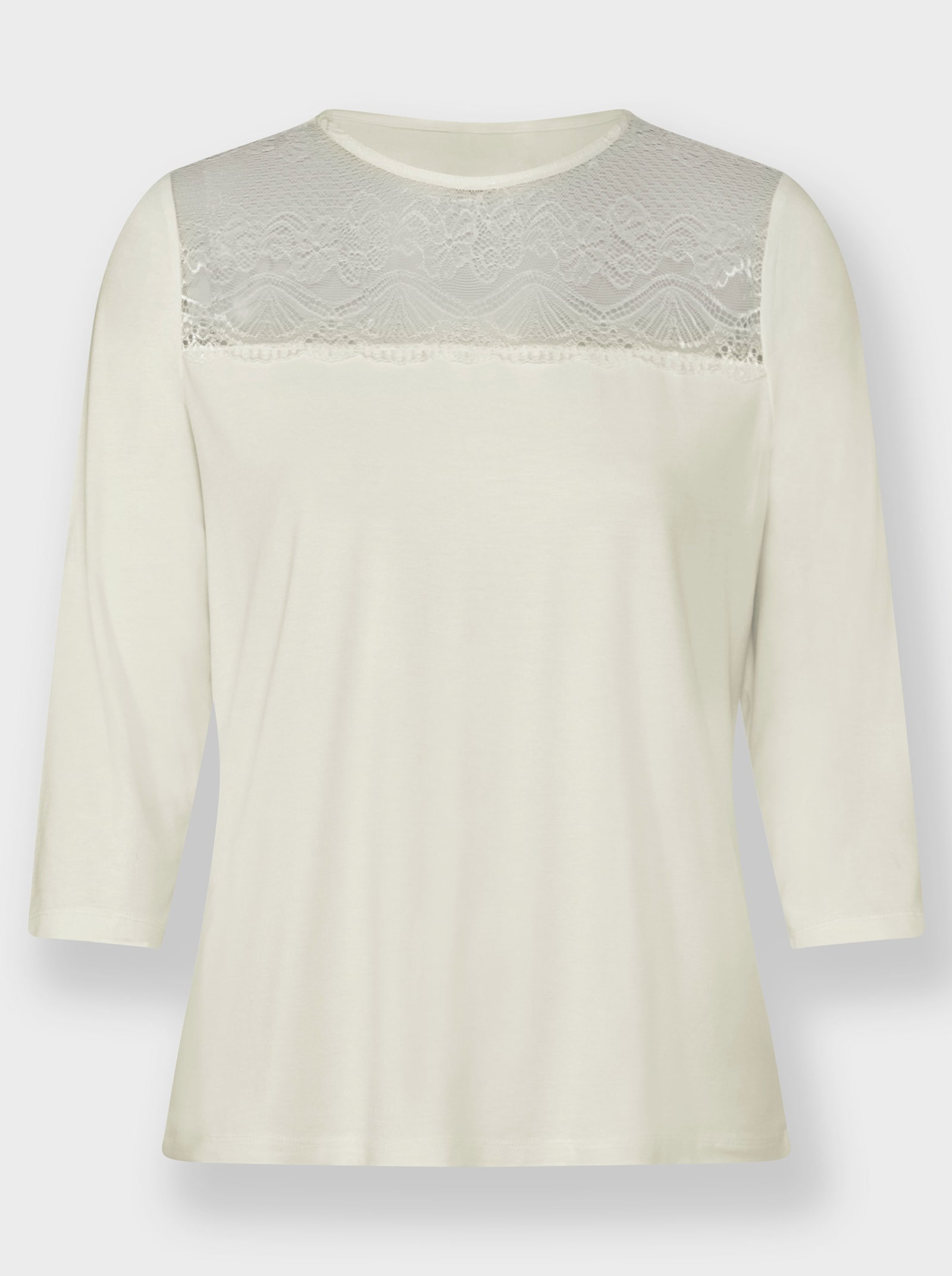 Kanten shirt met 3/4-mouwen - ecru