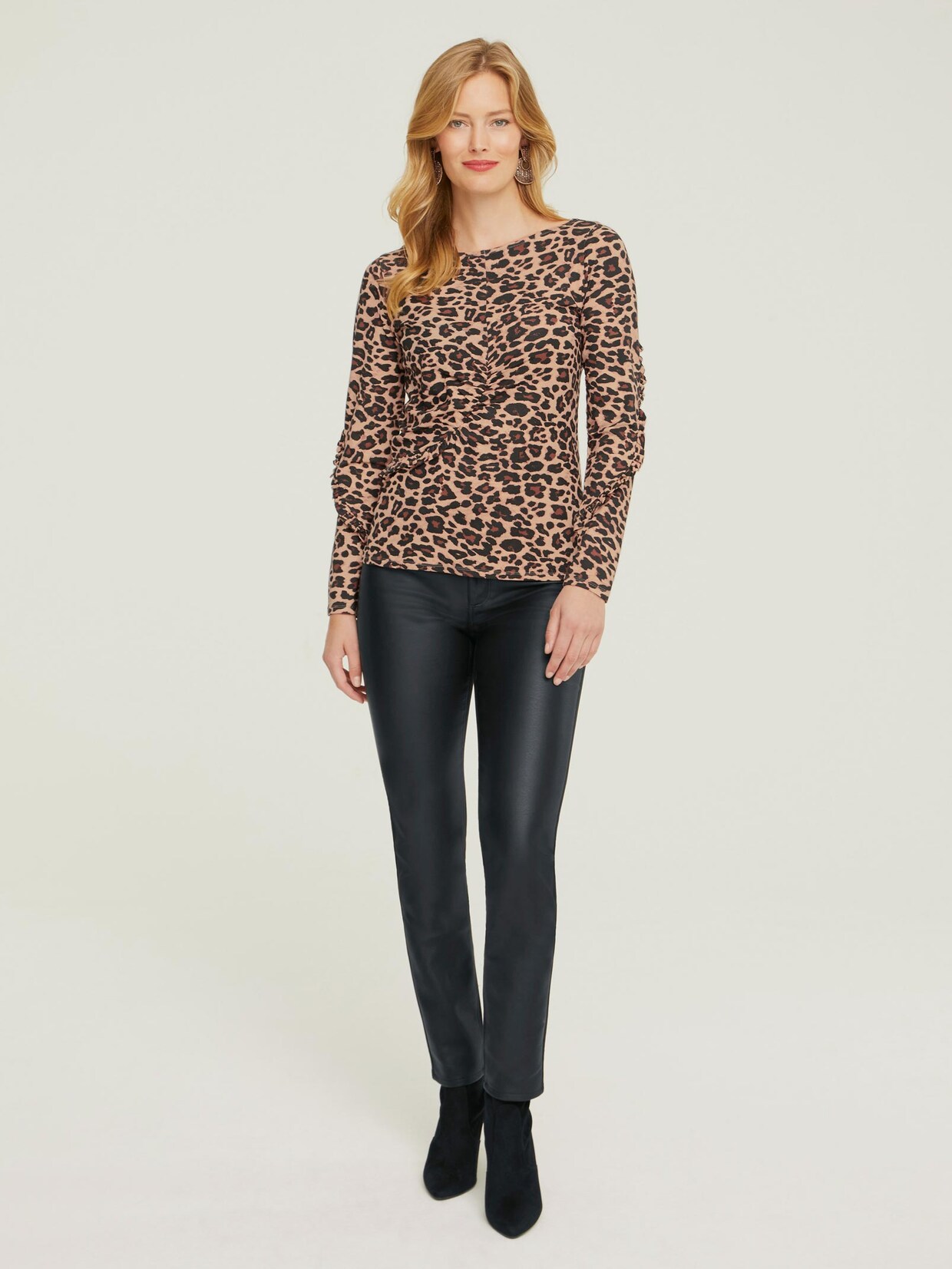 Ashley Brooke Druck-Shirt - beige-schwarz