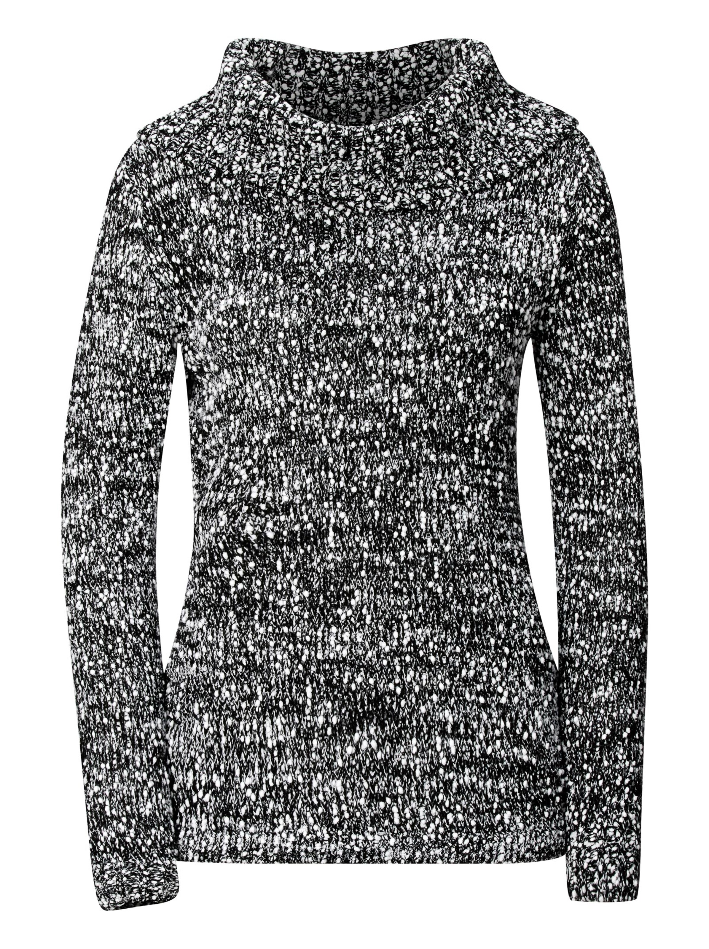 Pullover - schwarz-weiß-meliert