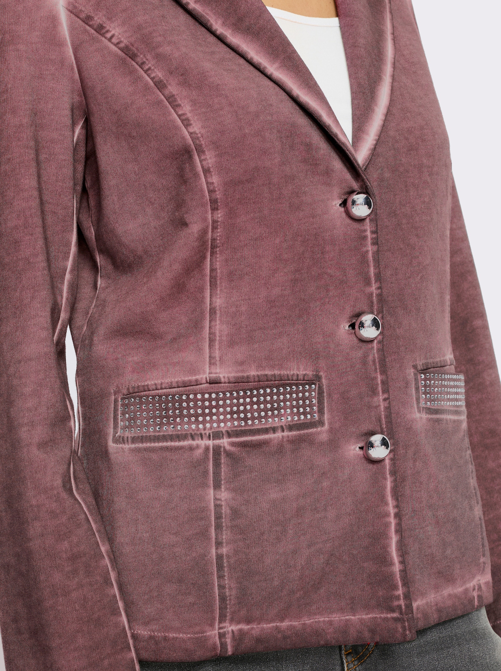 heine Sweatblazer mit Ziersteinen - bordeaux