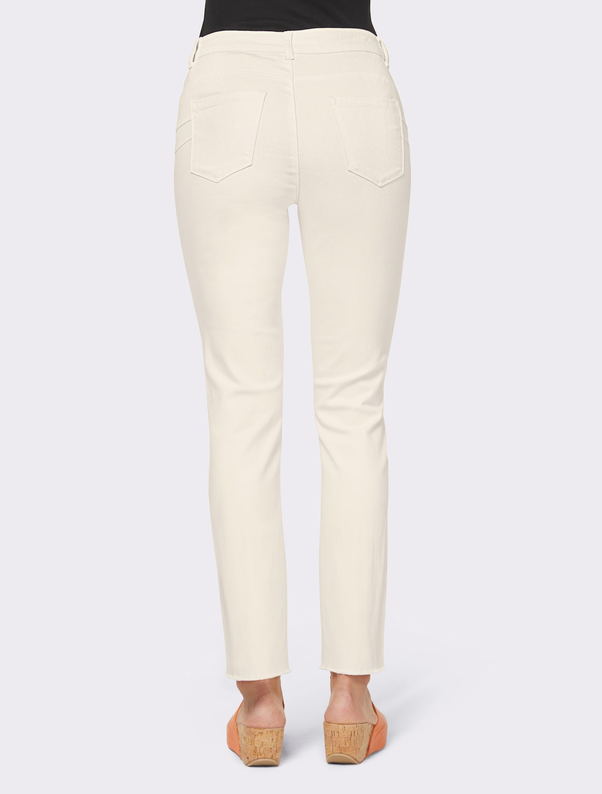 heine Broek met smalle pijpen - ecru