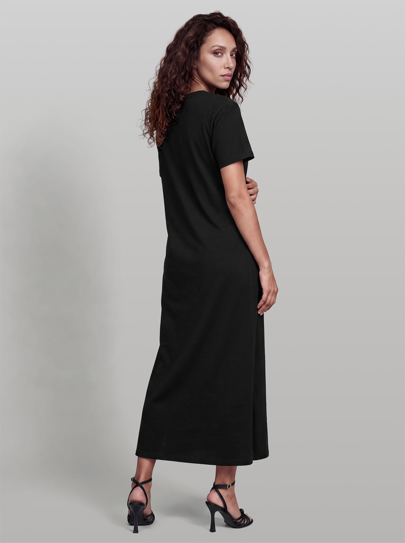 heine Jerseykleid mit Schlitz - schwarz
