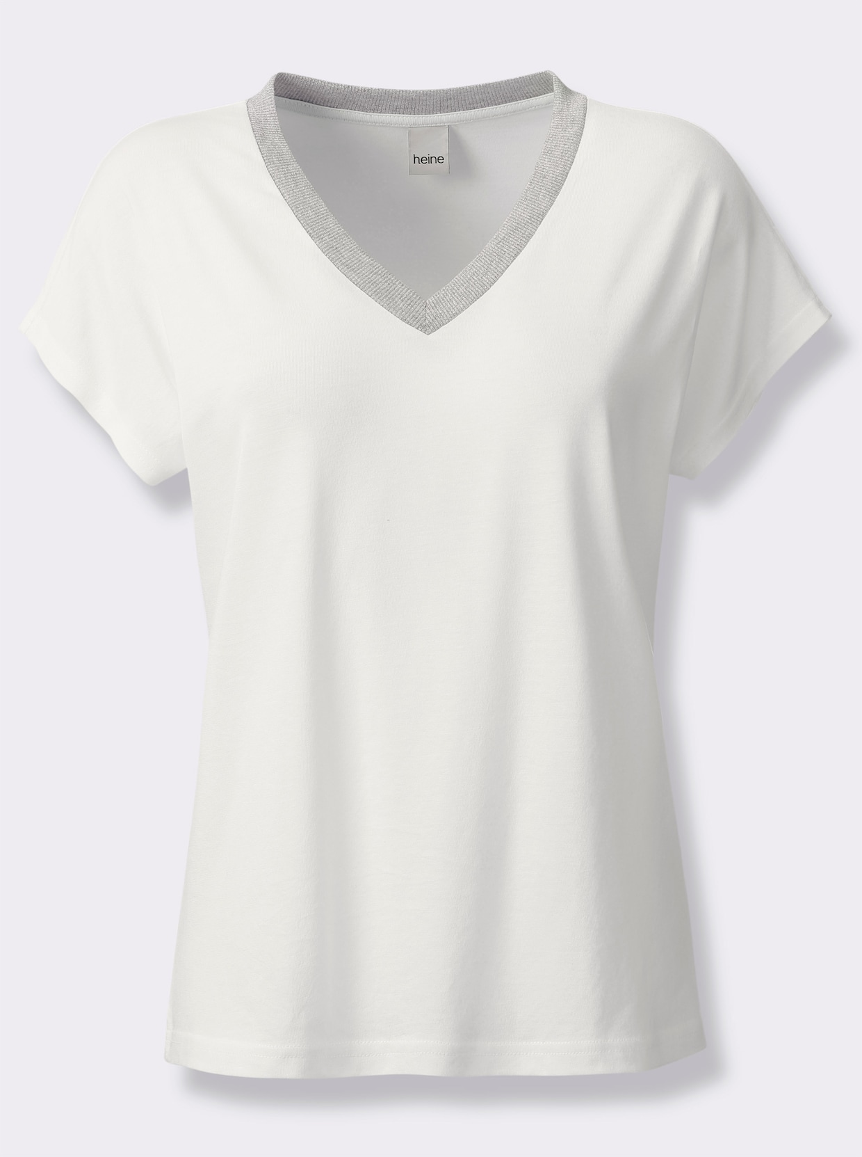 heine Shirt met V-hals - ecru
