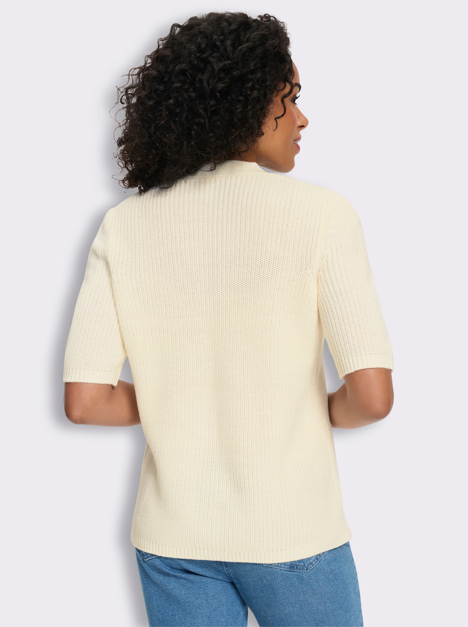 Cardigan met V-hals - ecru