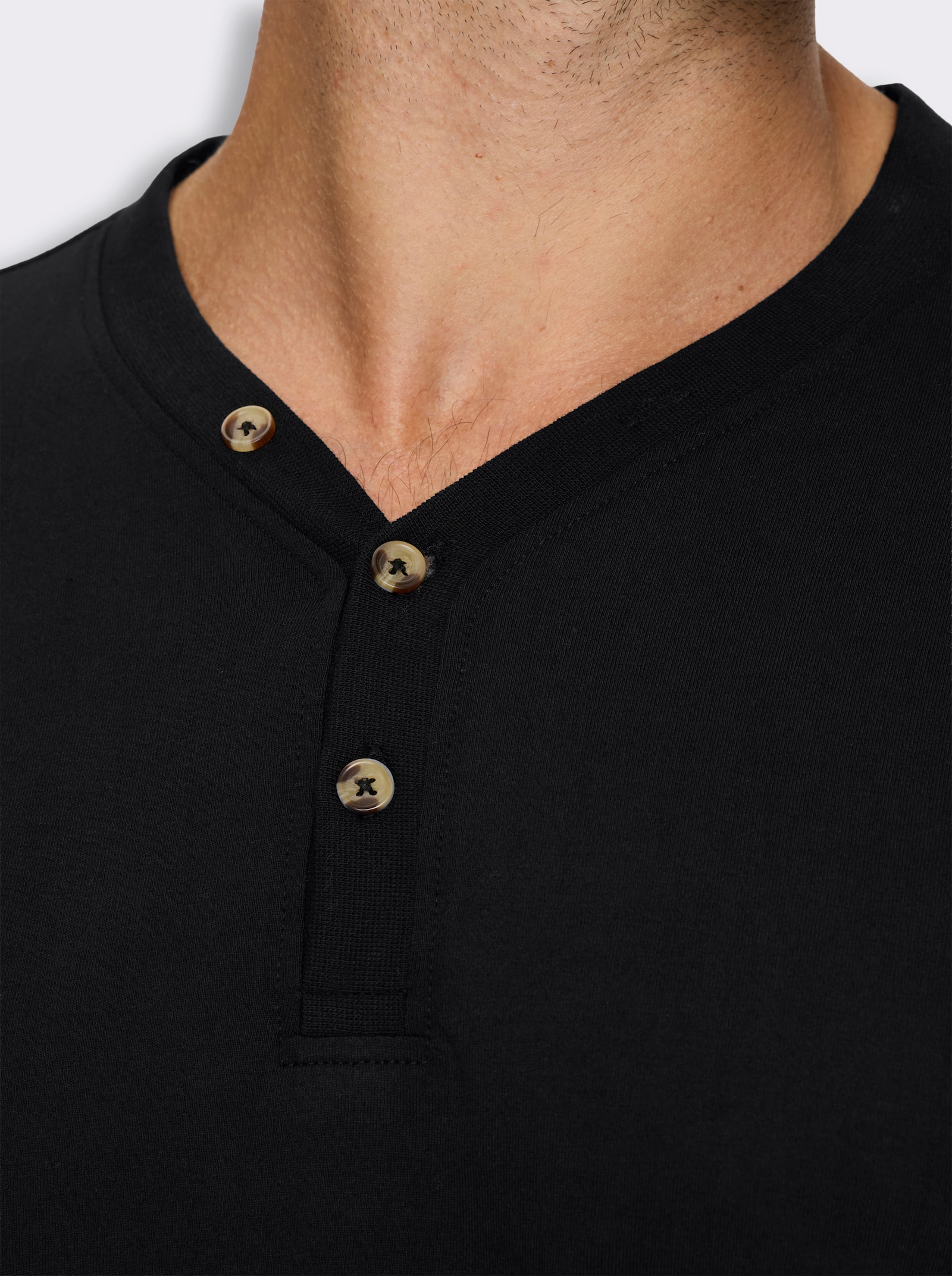 Langarmshirt im Doppelpack - schwarz + grau-meliert