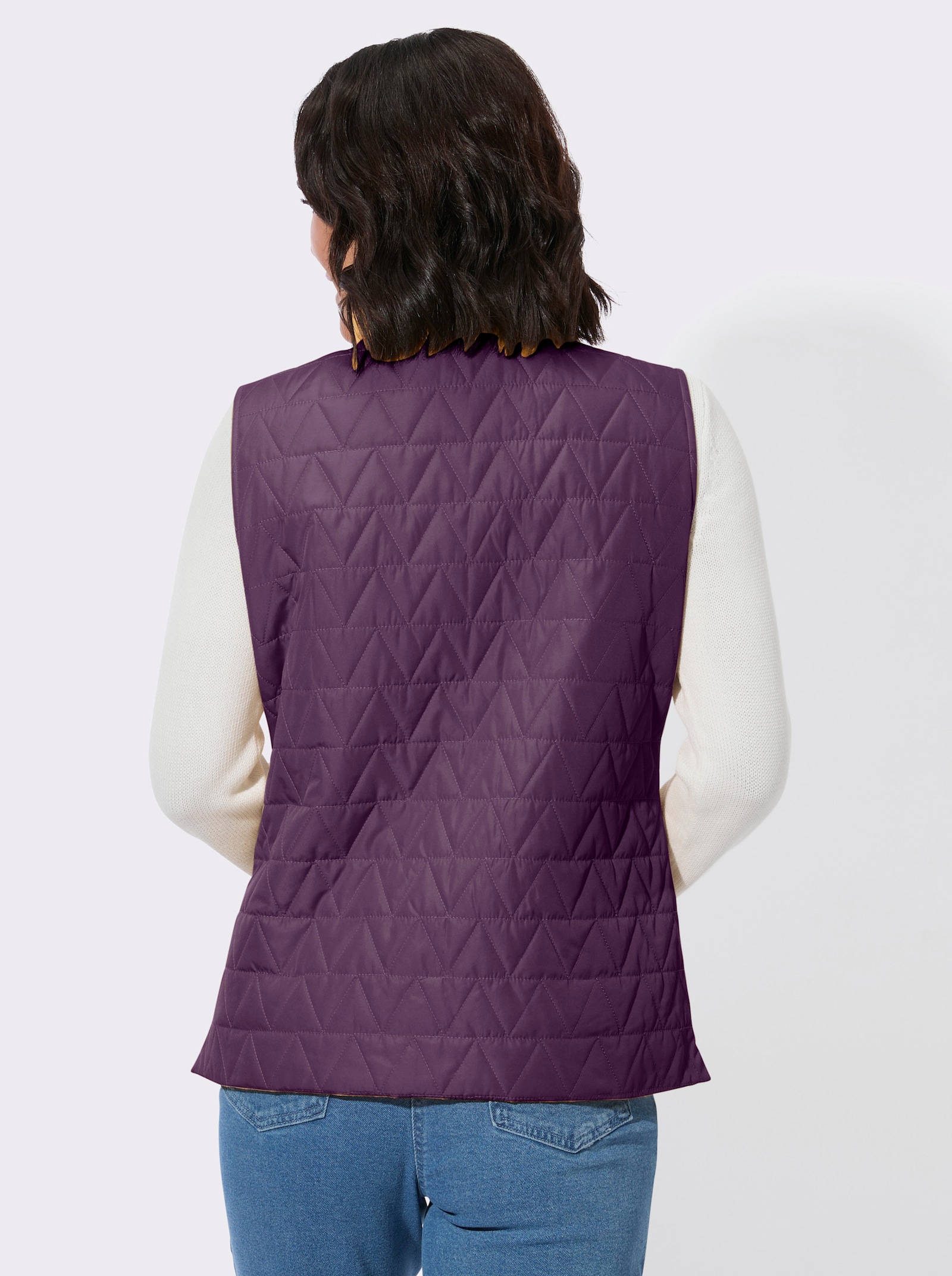 Steppweste mit Stehkragen - traube