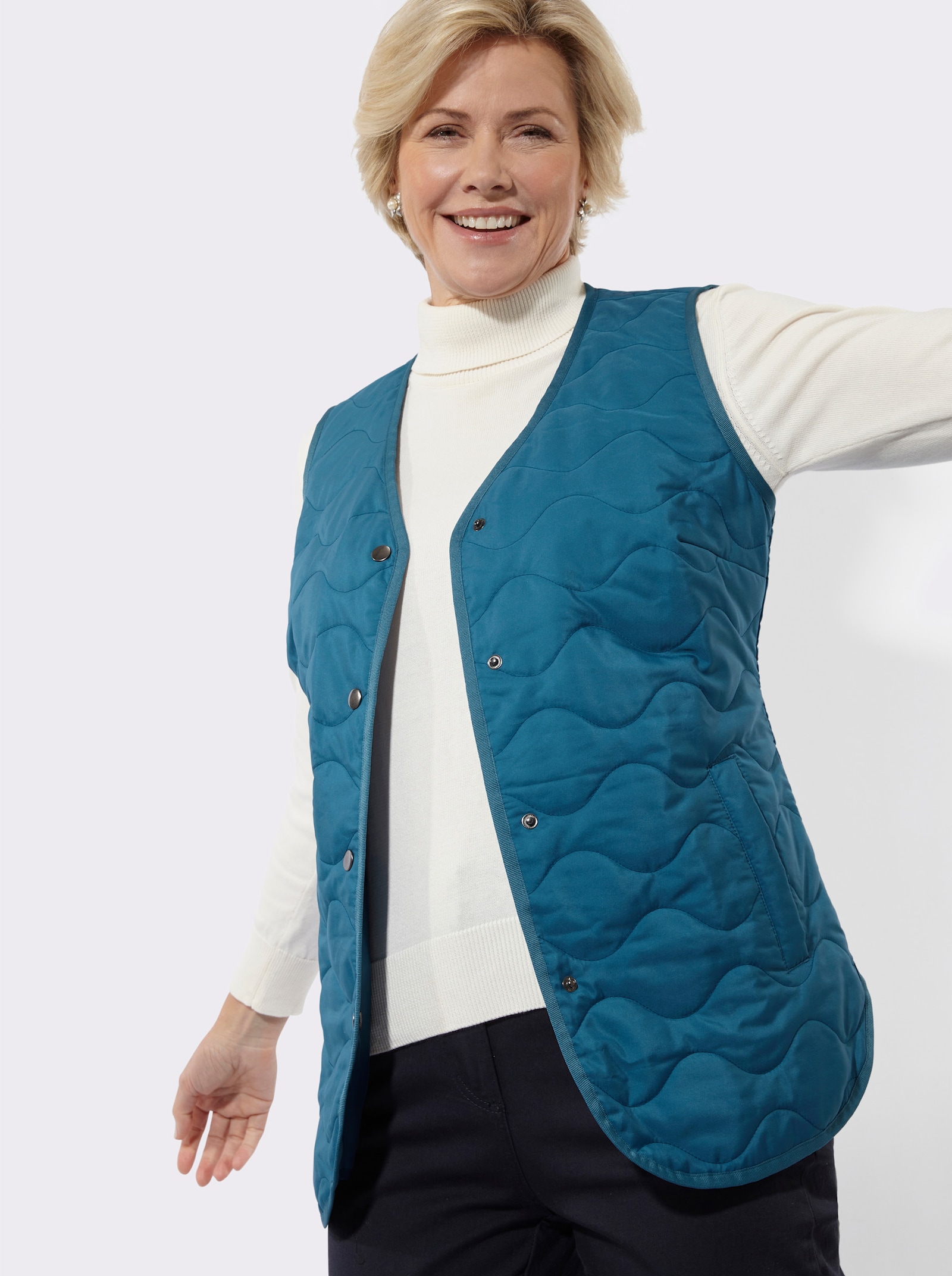 Steppweste mit Wellenmuster - topas