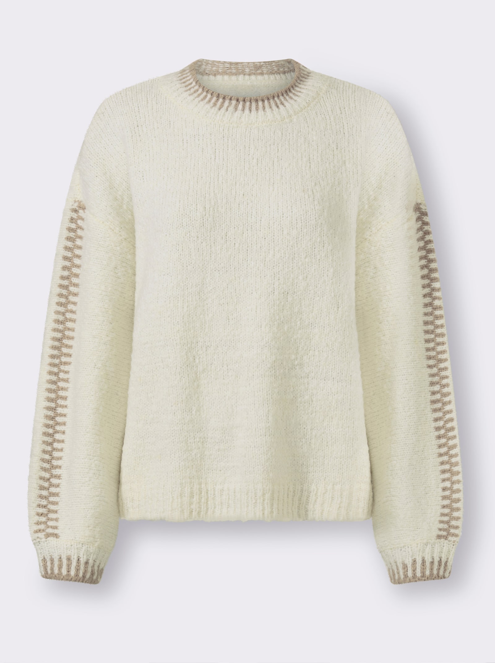 heine Strickpullover mit Kontrast-Details - champagner