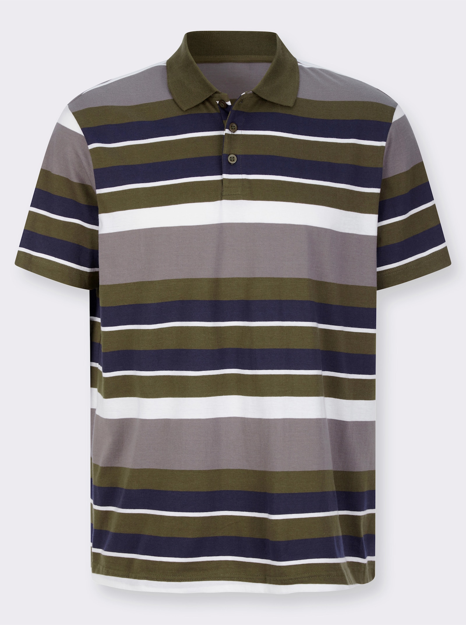 Polokošile s proužkovaným vzorem - olivová-bílá-proužek