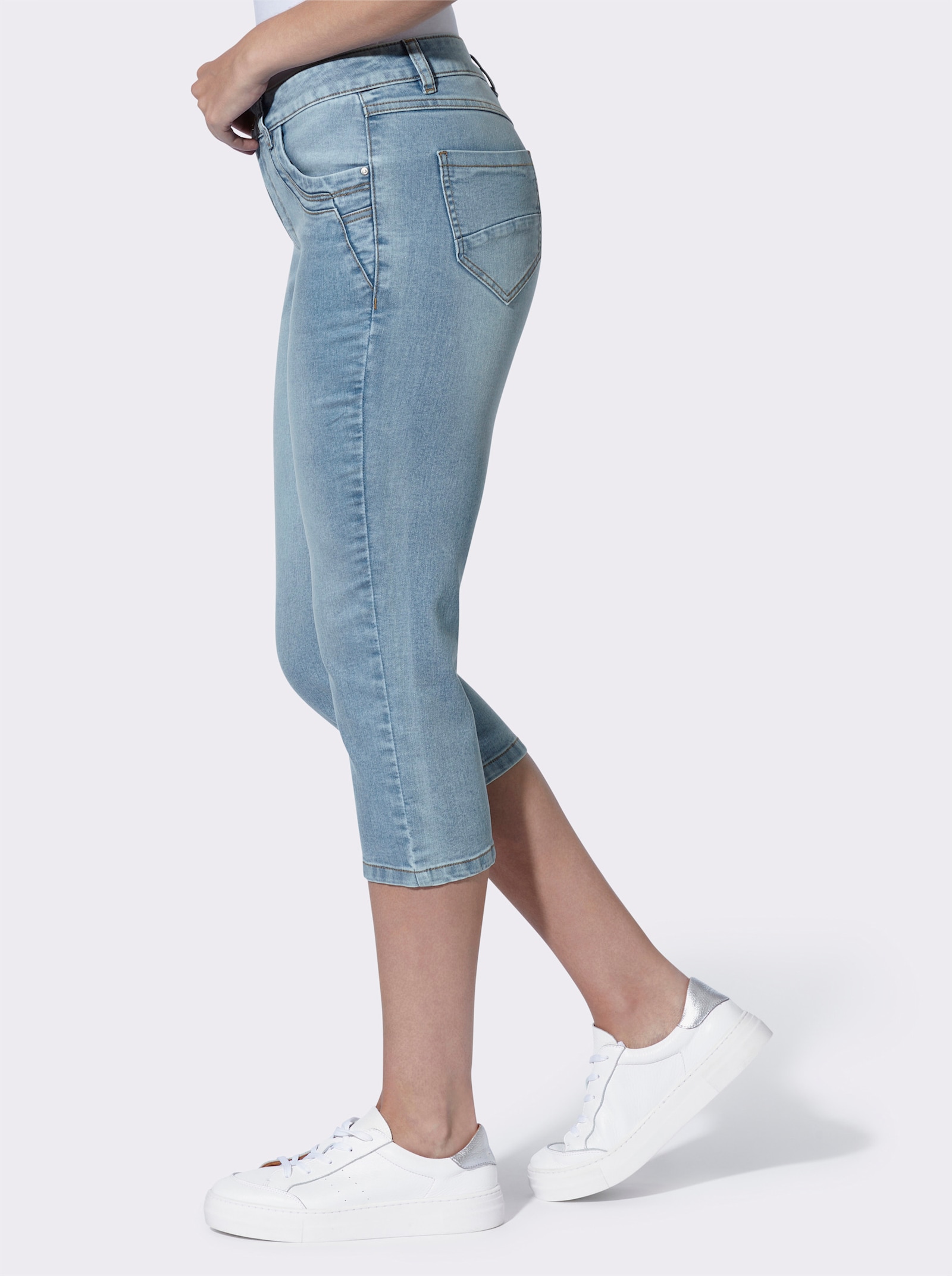 heine Caprijeans im 5-Pocket-Stil - blue-bleached