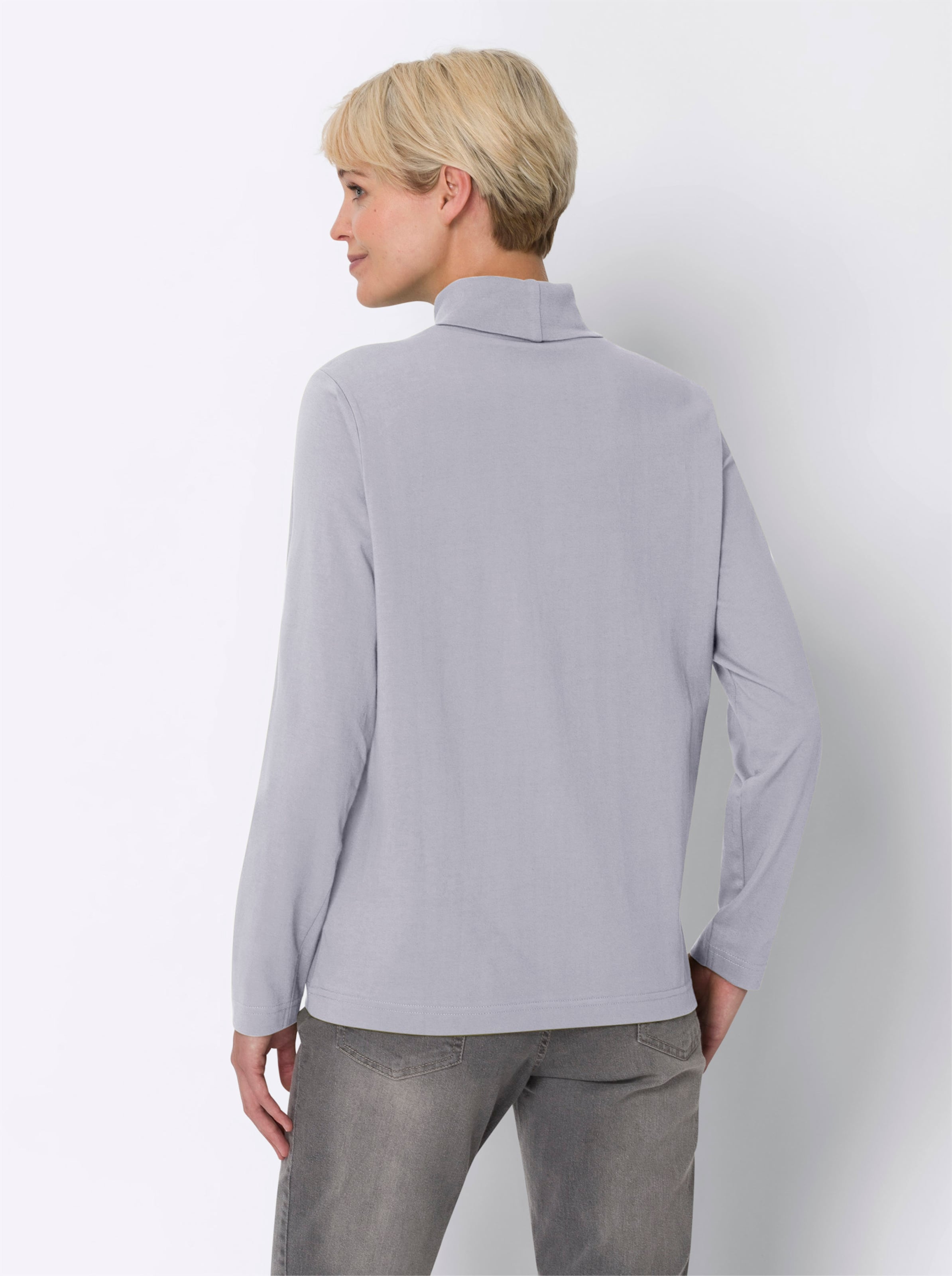 Rollkragen Shirt günstig Kaufen-Rollkragenshirt in grau-meliert von heine. Rollkragenshirt in grau-meliert von heine <![CDATA[Shirtrolli – ein Basic, das in jede Garderobe gehört.]]>. 