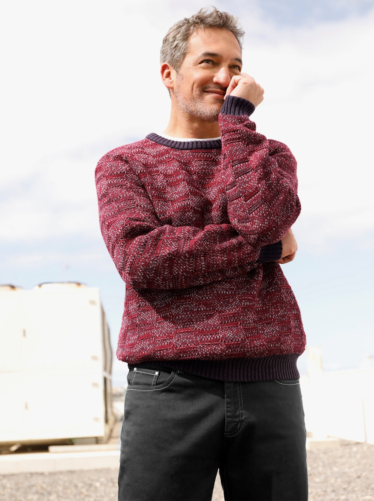 Marco Donati Pullover met lange mouwen - kers gedessineerd