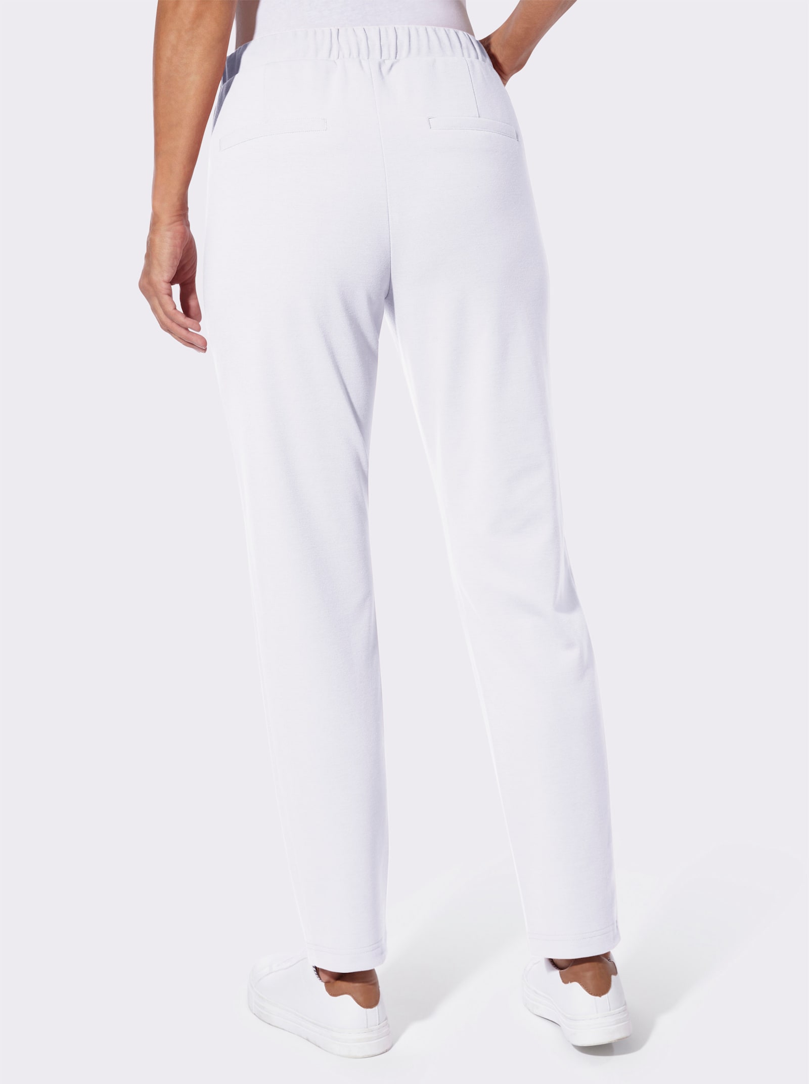 Jerseyhose mit Reissverschluss-Taschen - weiss