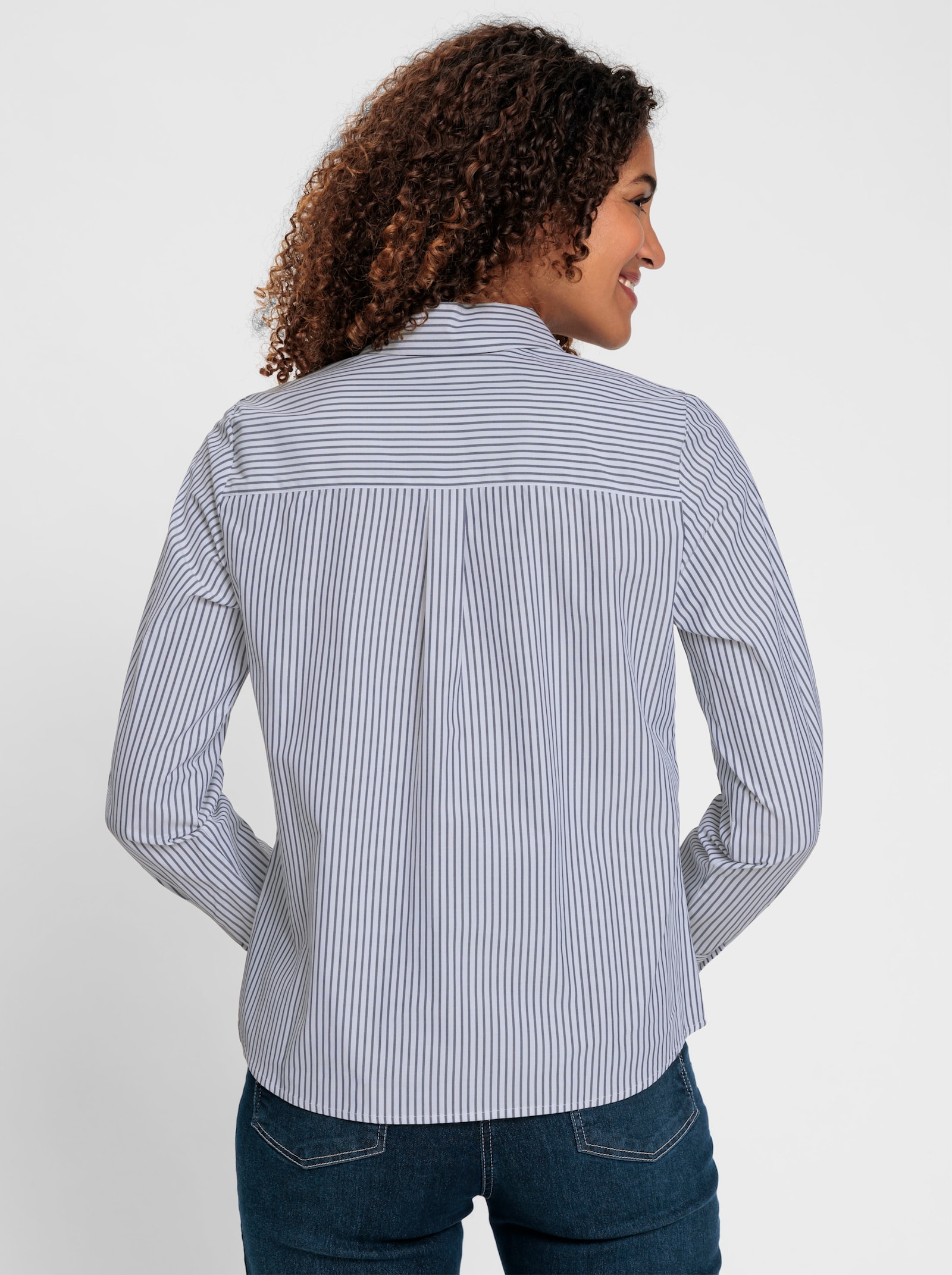 Blúzka, pruhy, dĺžkovo nast. rukávy - Marine ecru zafarbeniu krému pruh design