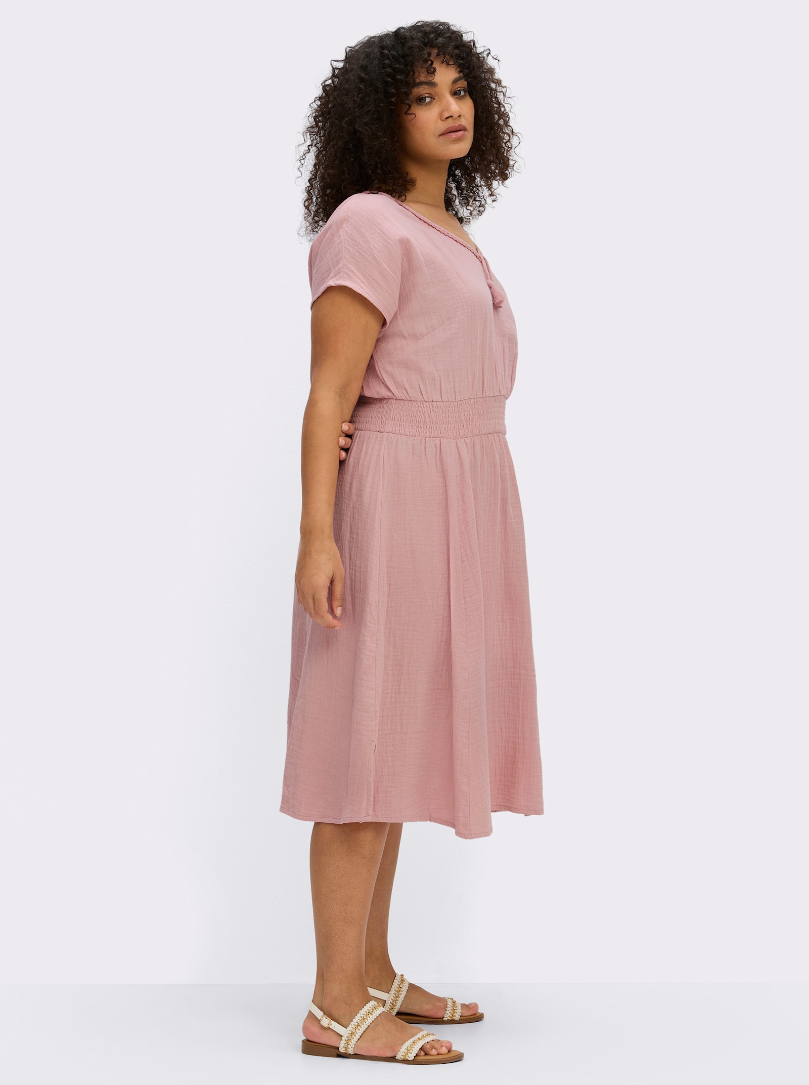 sheego Sommerkleid aus Musselin - hortensie