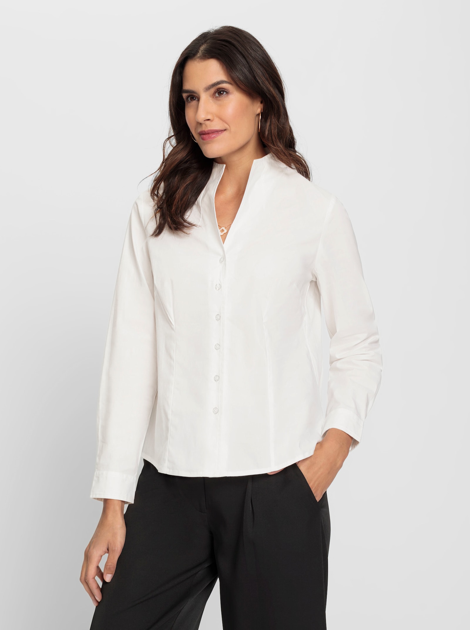 Langarmbluse mit EASY CARE-Ausrüstung - ecru