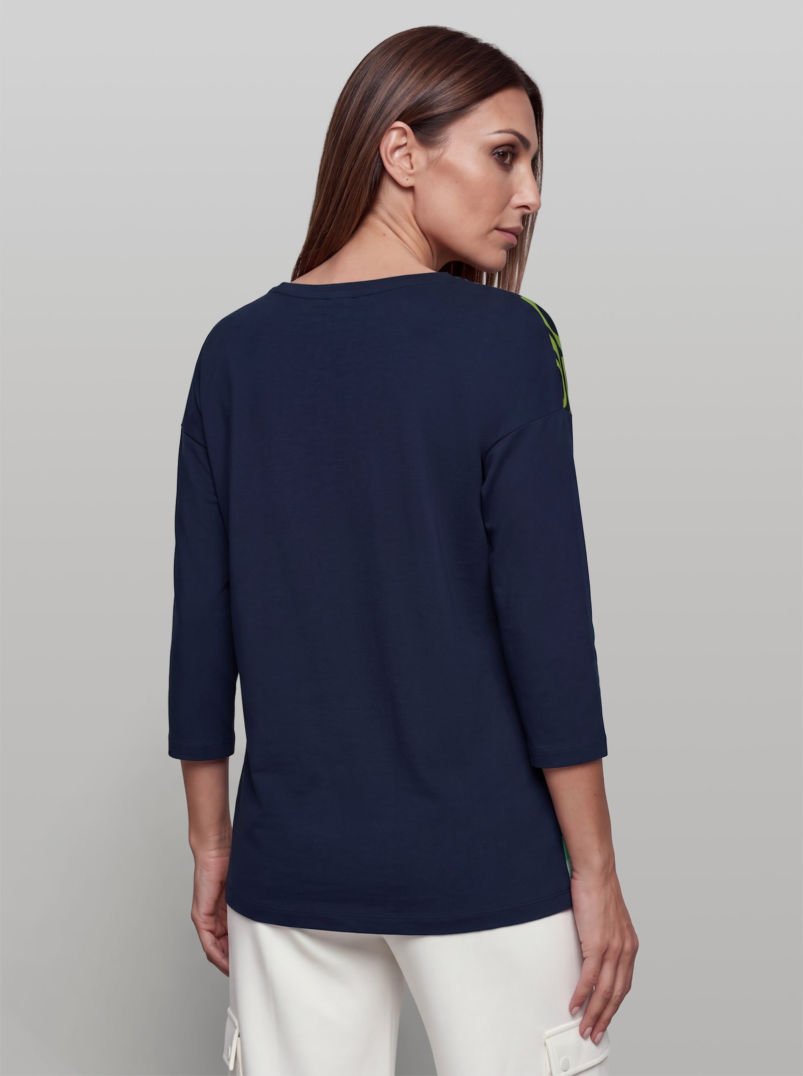 heine 3/4-Arm-Shirt mit Druck-Dessin - marine-blaugrün-bedruckt