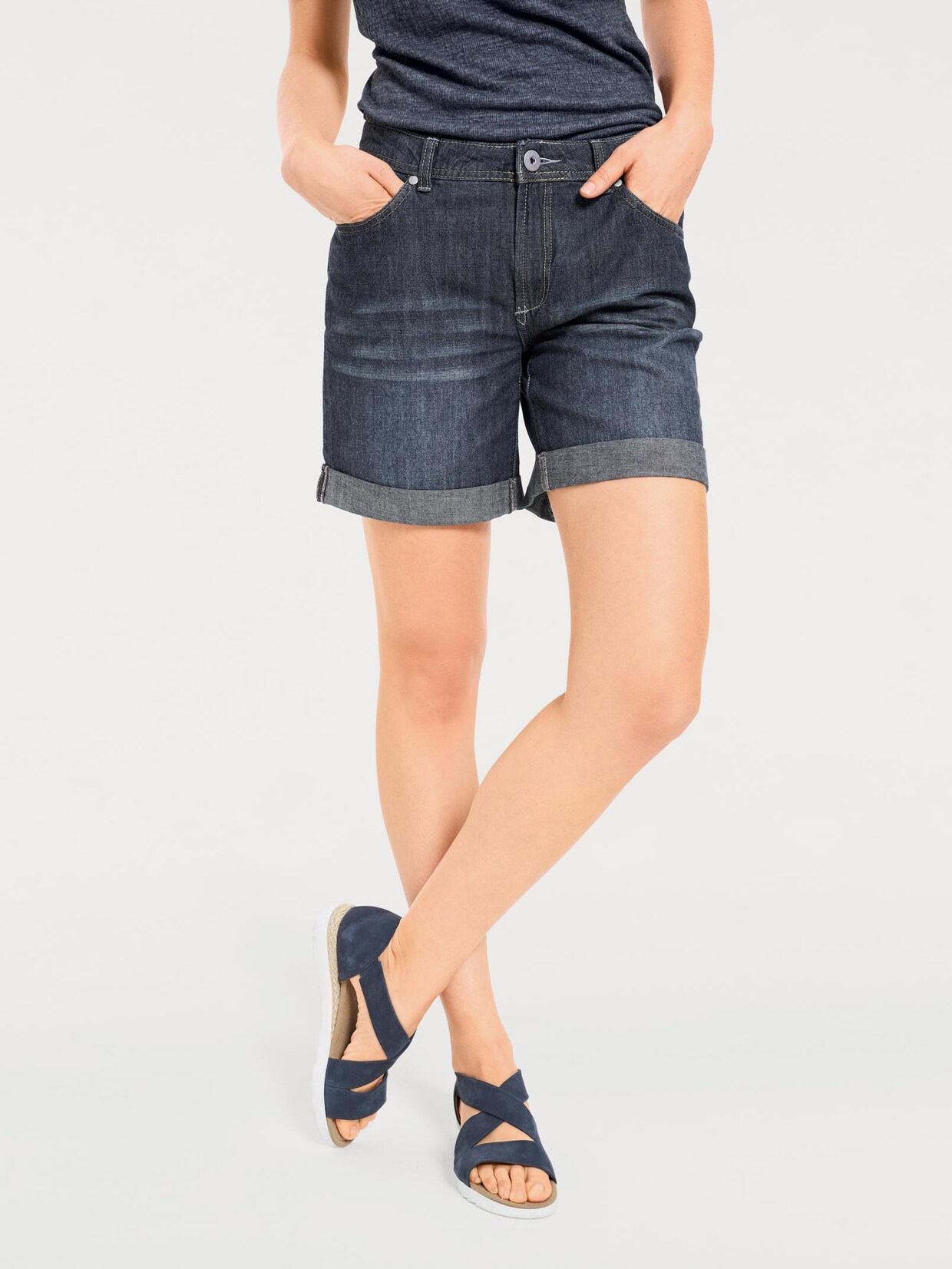 Linea Tesini Jeans-Shorts - dark denim