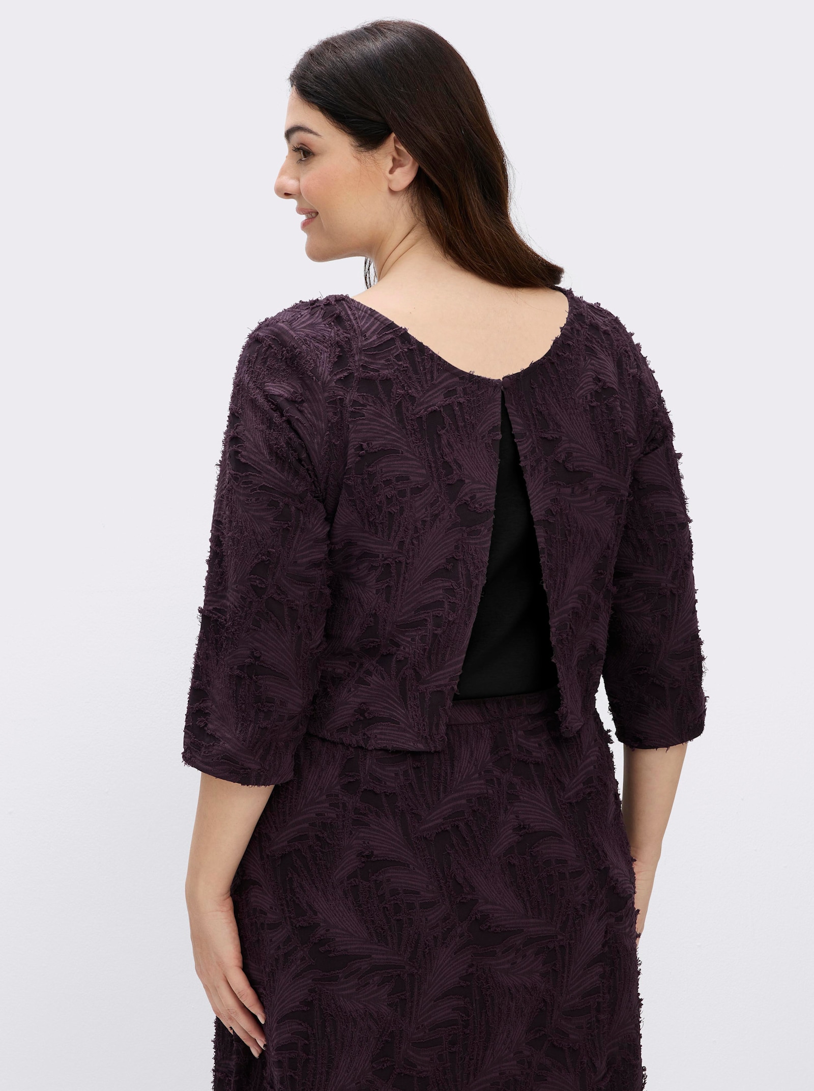 sheego Tunika mit 3/4-Ärmeln - aubergine