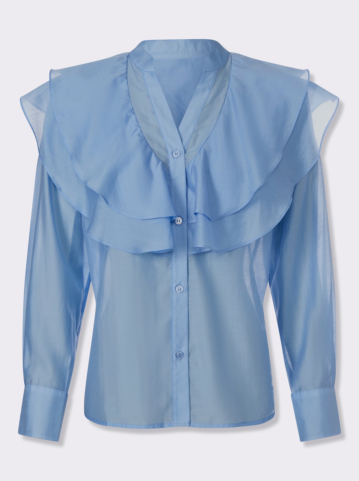 heine Volantbluse - himmelblau