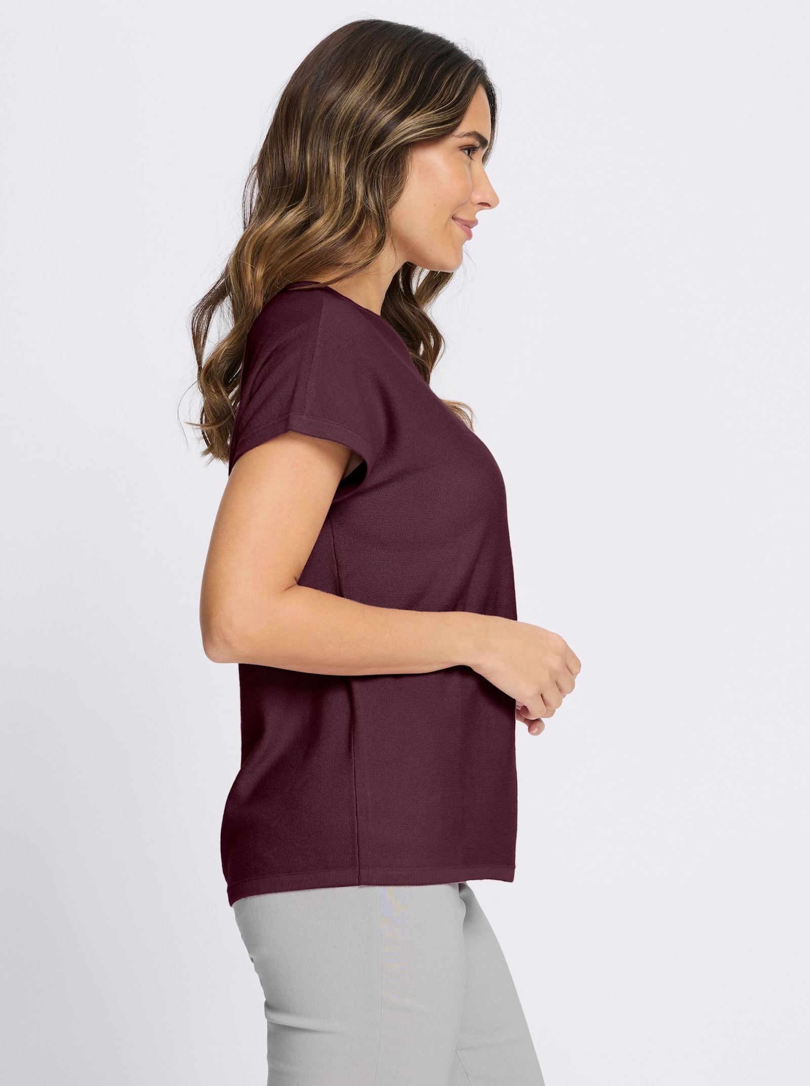 Pullunder in Linksstrick - burgund