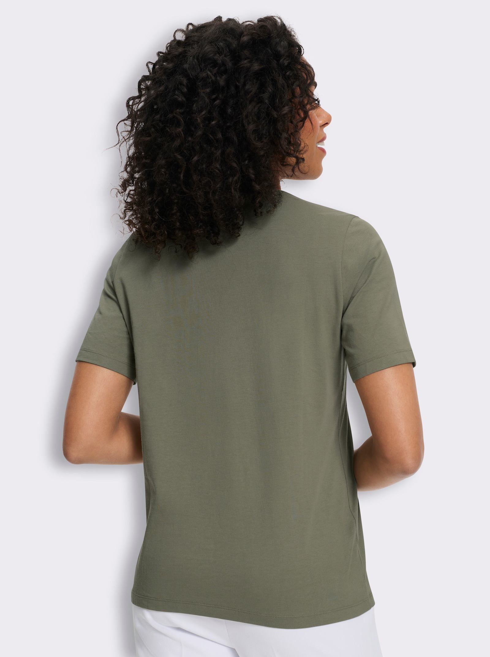 Shirts (2 stuks) - kaki + kaki/rietgroen bedrukt