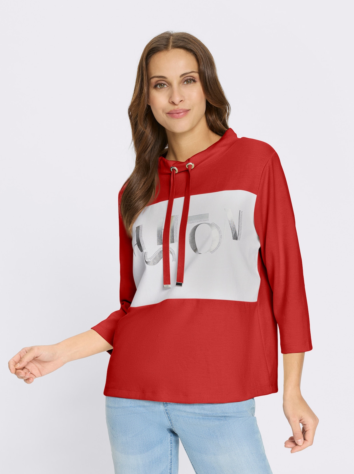 Sweatshirt - rot-weiß-geringelt