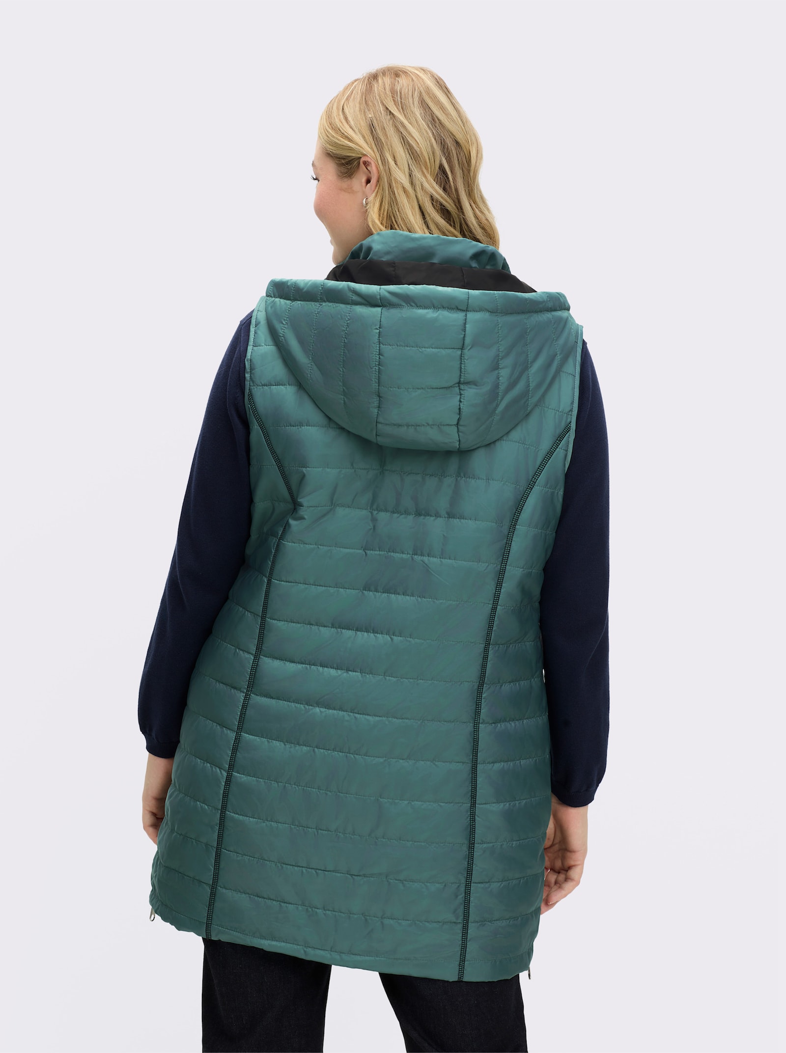 Longweste mit abnehmbarer Kapuze - jade