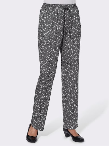 Jerseyhose mit Bindeband - schwarz-millefleurs