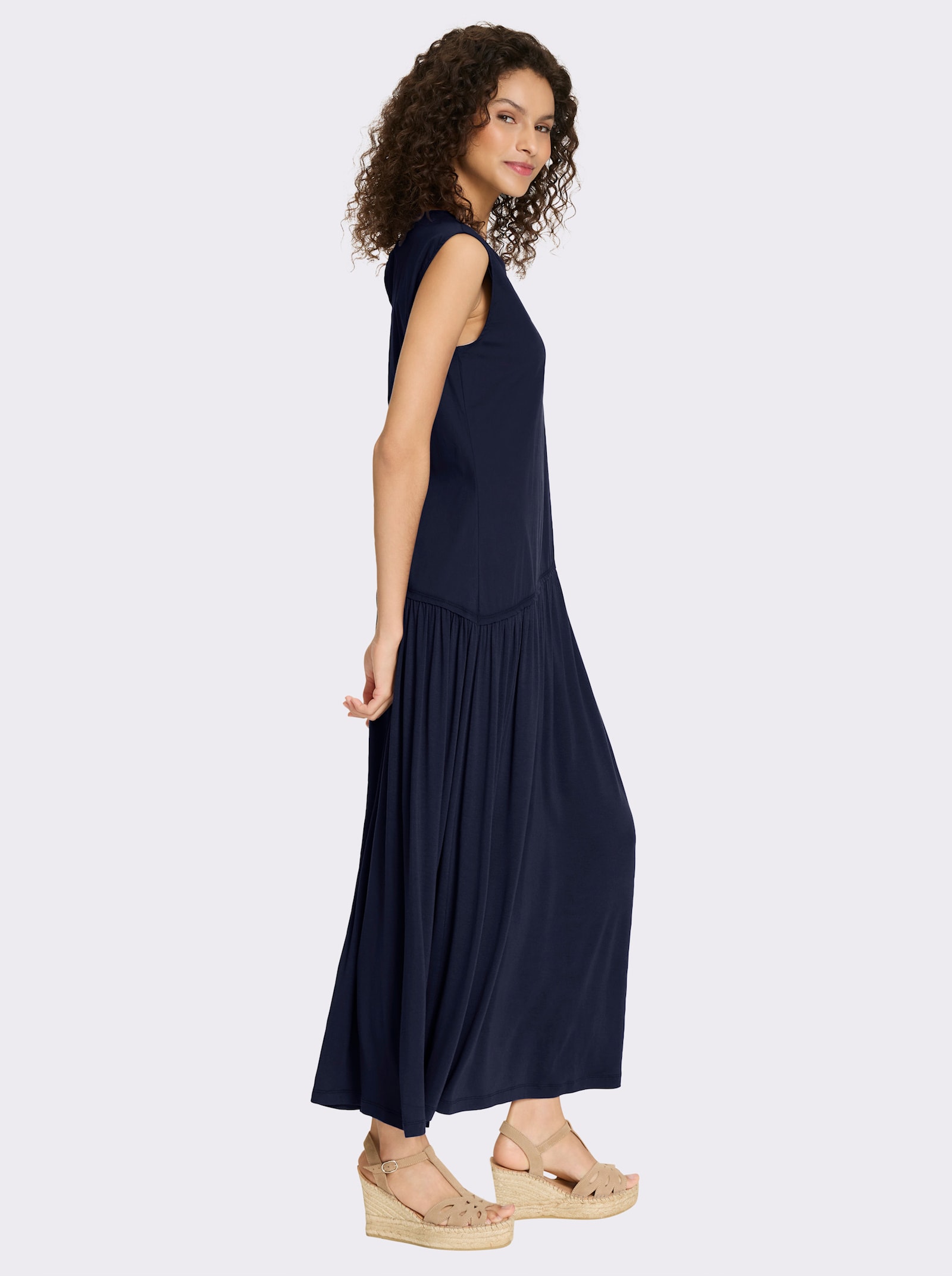 heine Freizeitkleid im Materialmix - marine