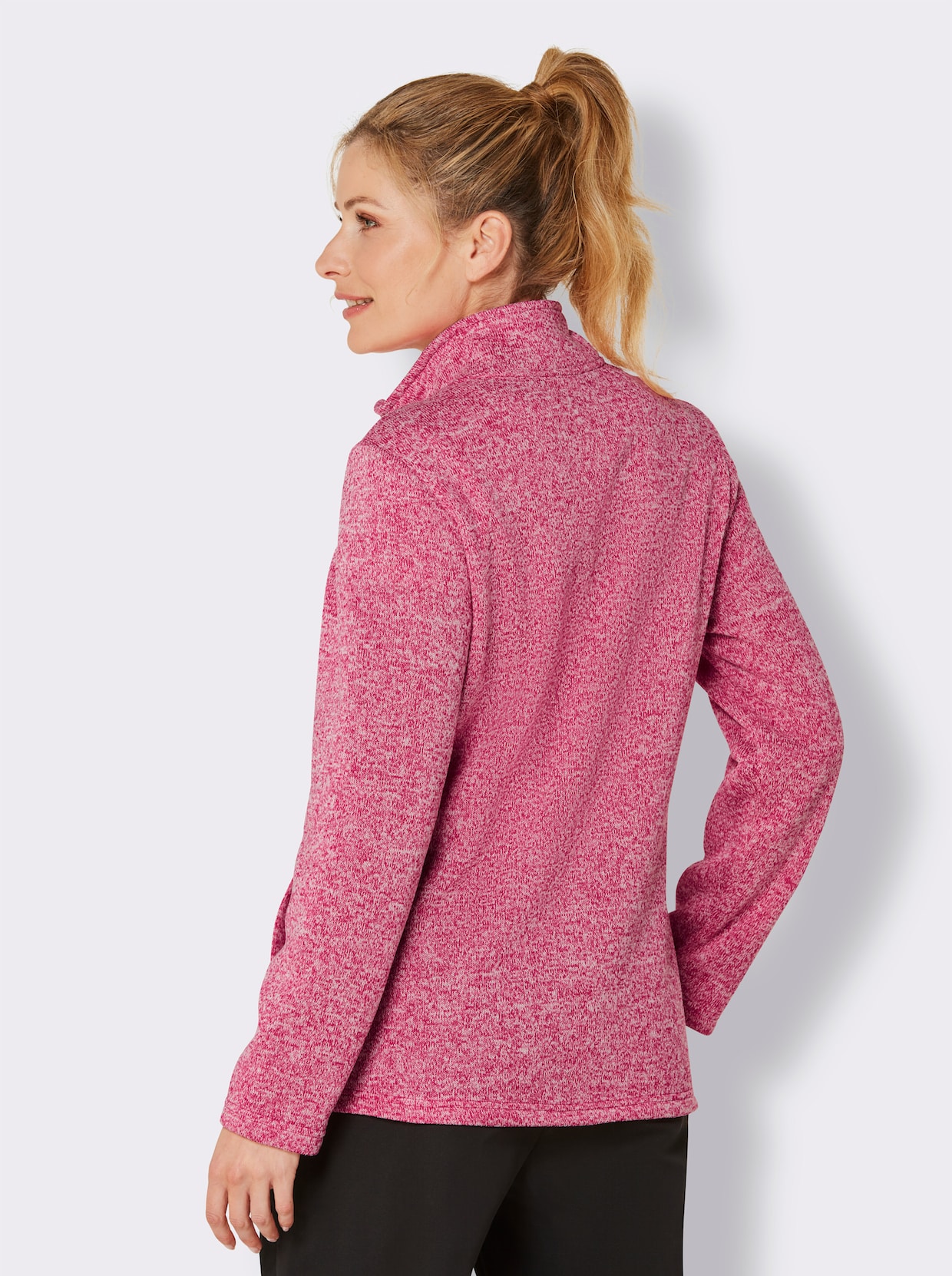 Catamaran Sports Gebreid fleecejack - pink/ecru gemêleerd