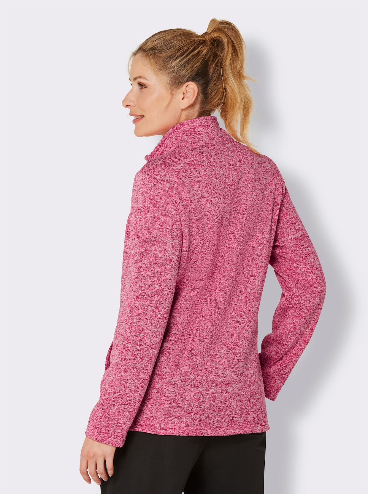 Catamaran Sports Strickfleece-Jacke - pink-ecru-meliert