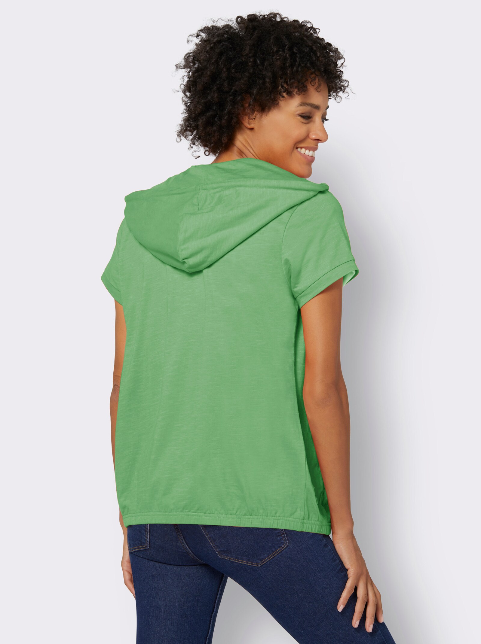 Sweatjacke mit Nahttaschen - apfel