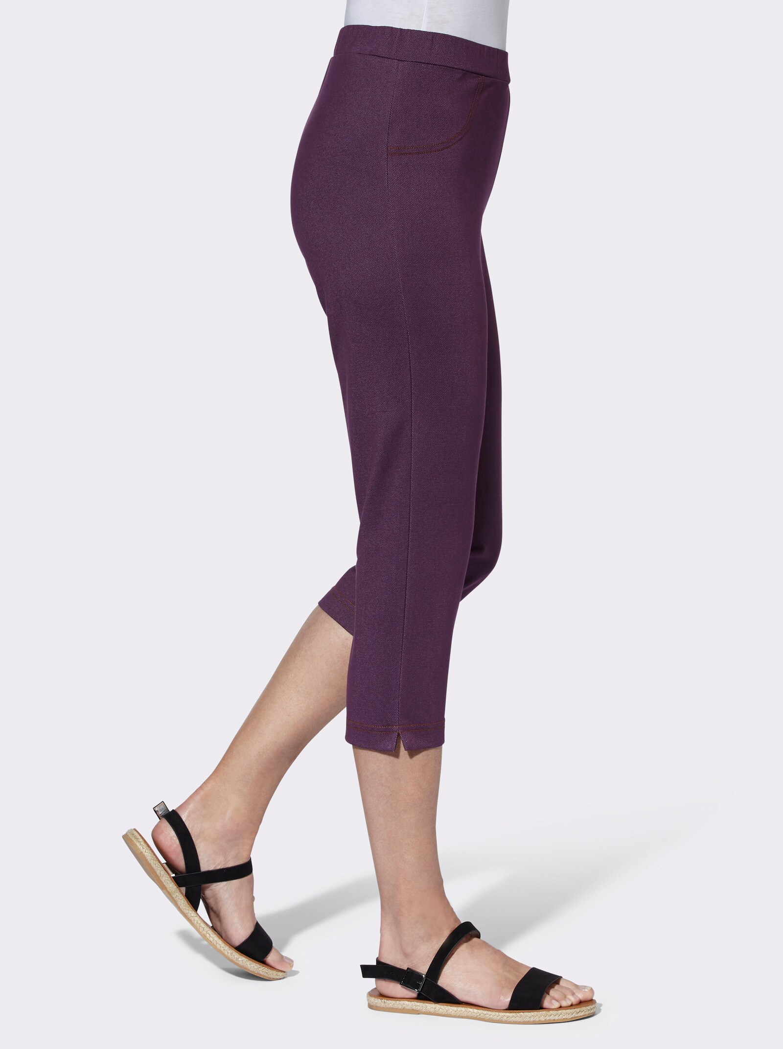 Capri kalhoty džínového vzhledu - hroznová