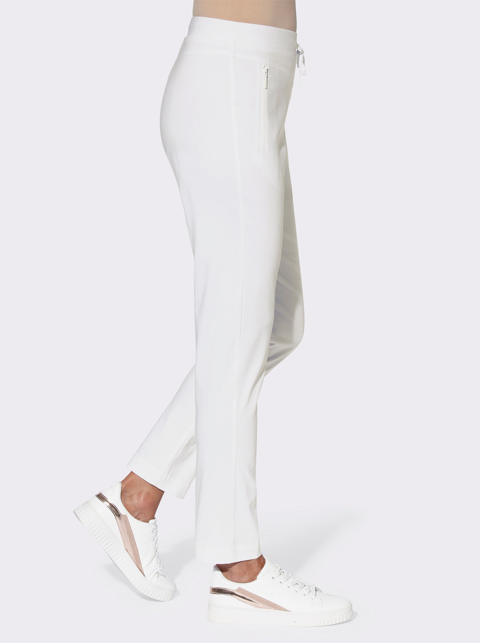 Bengalinebroek met verstelbare bindceintuur - wit