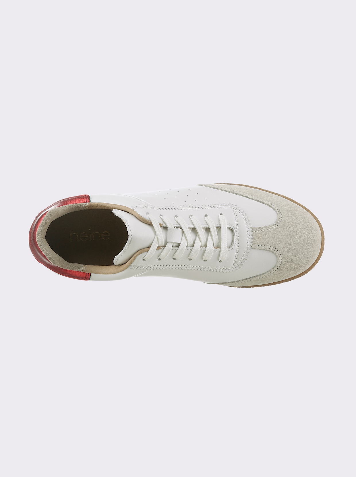 heine Sneaker - weiss-rot-metallic