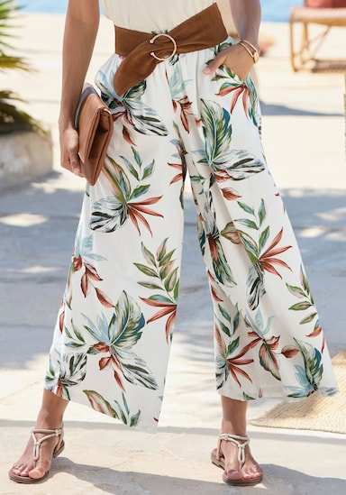 LASCANA Culotte - beige-blau bedruckt